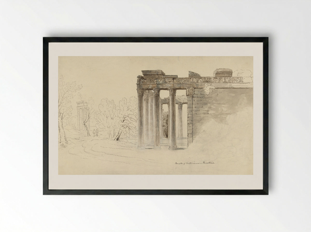 The Temple of Antoninus and Faustina, Rome - Hugh William Williams - Framed Print Black