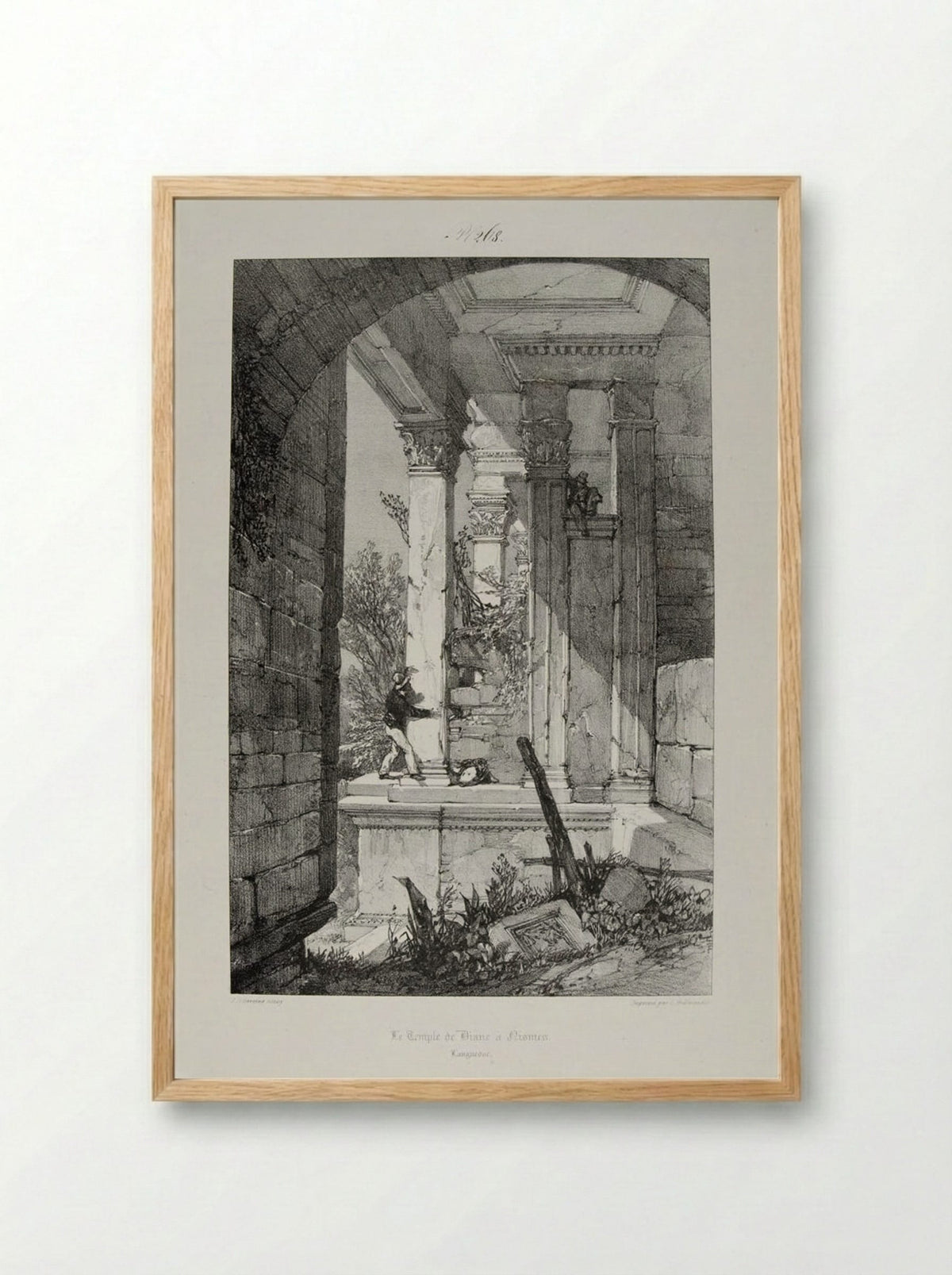 The Temple of Diana at Nîmes - James Duffield Harding - Framed Print Wood