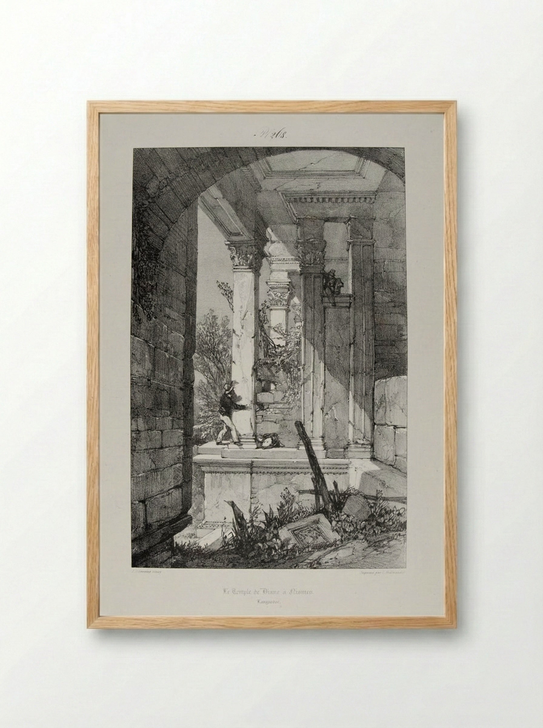 The Temple of Diana at Nîmes - James Duffield Harding - Framed Print Wood