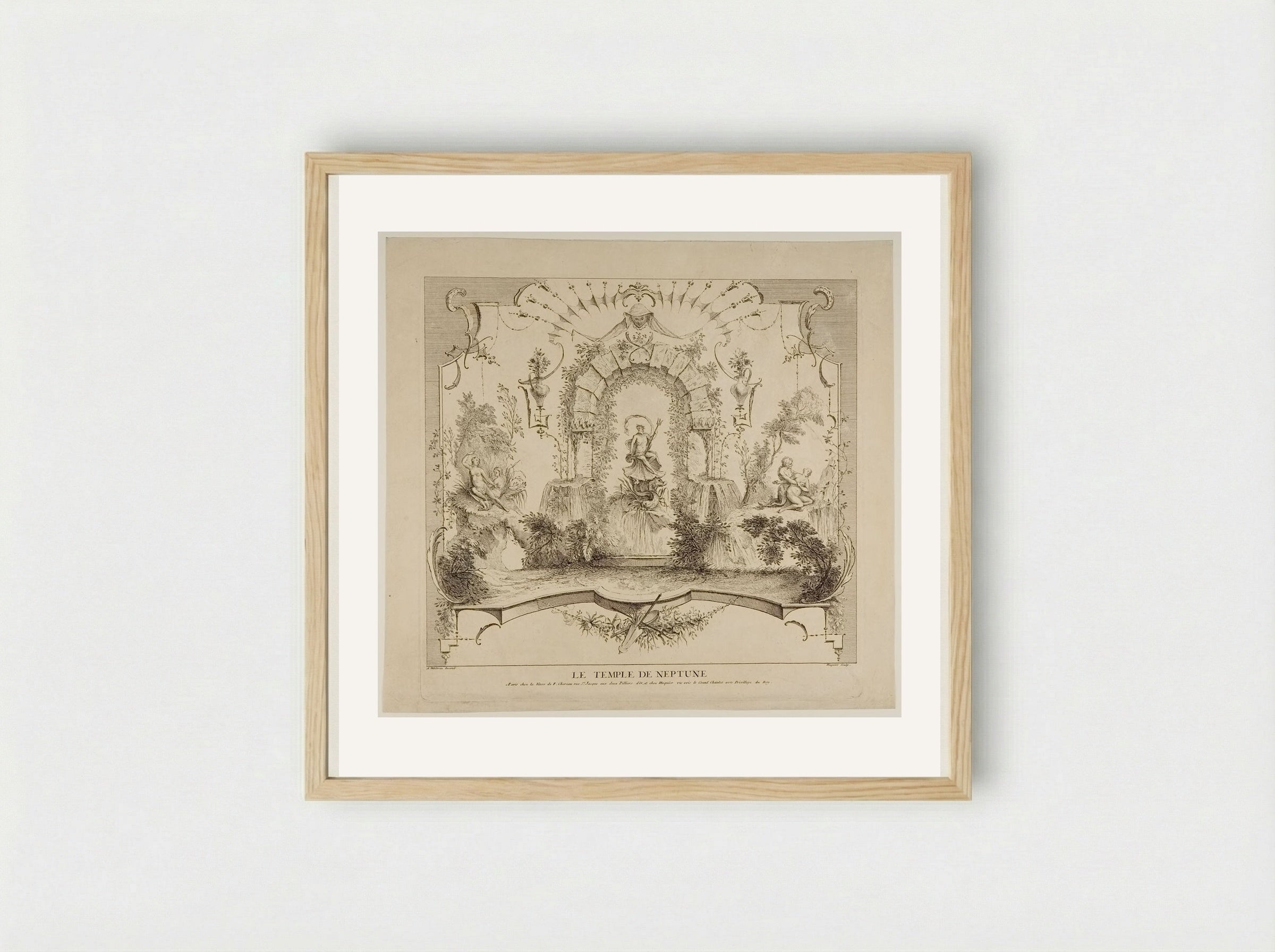 The Temple of Neptune - Gabriel Huquier - Framed Print Wood