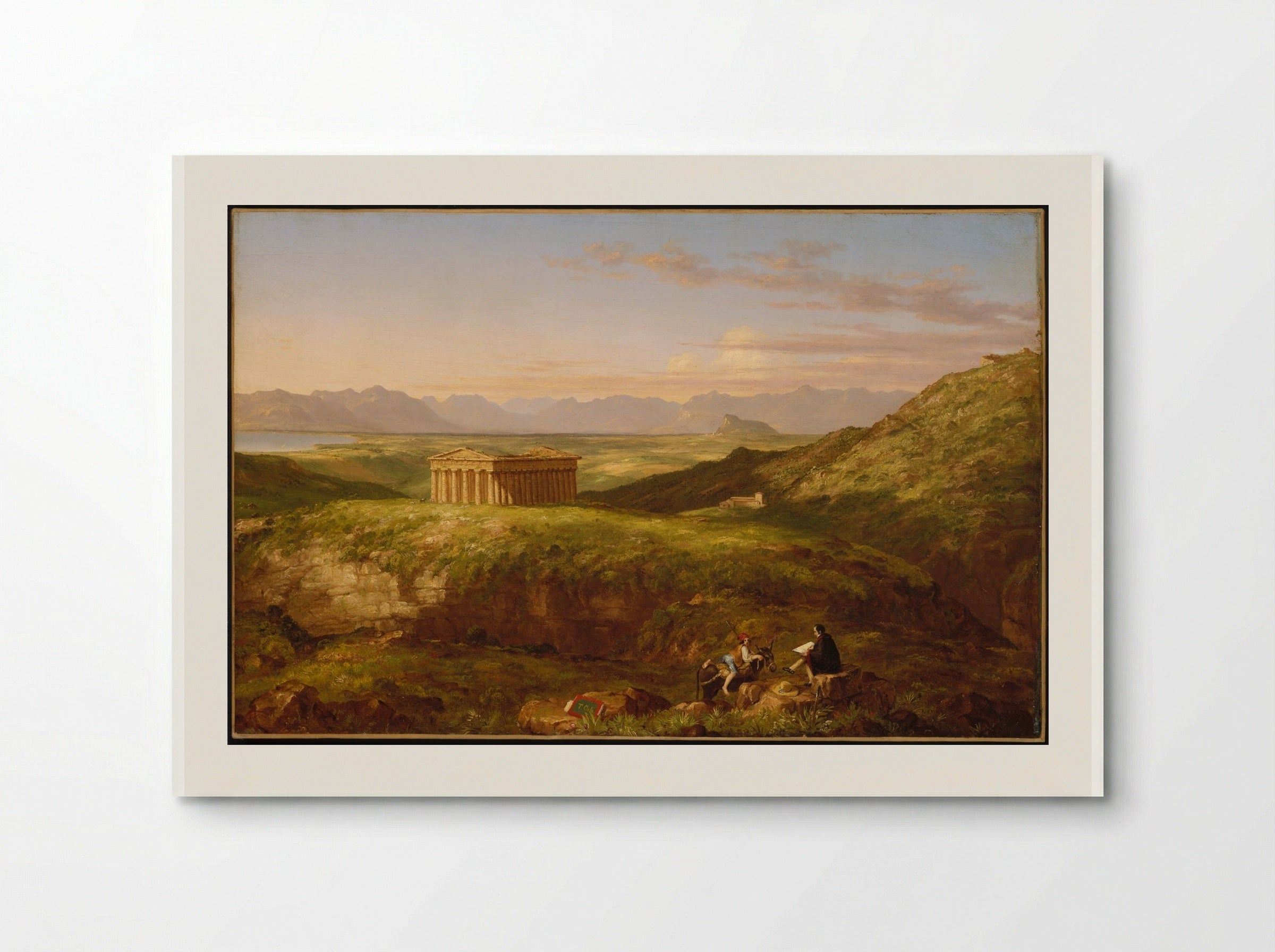 The Temple of Segesta with the Artist Sketching - Thomas Cole - Poster