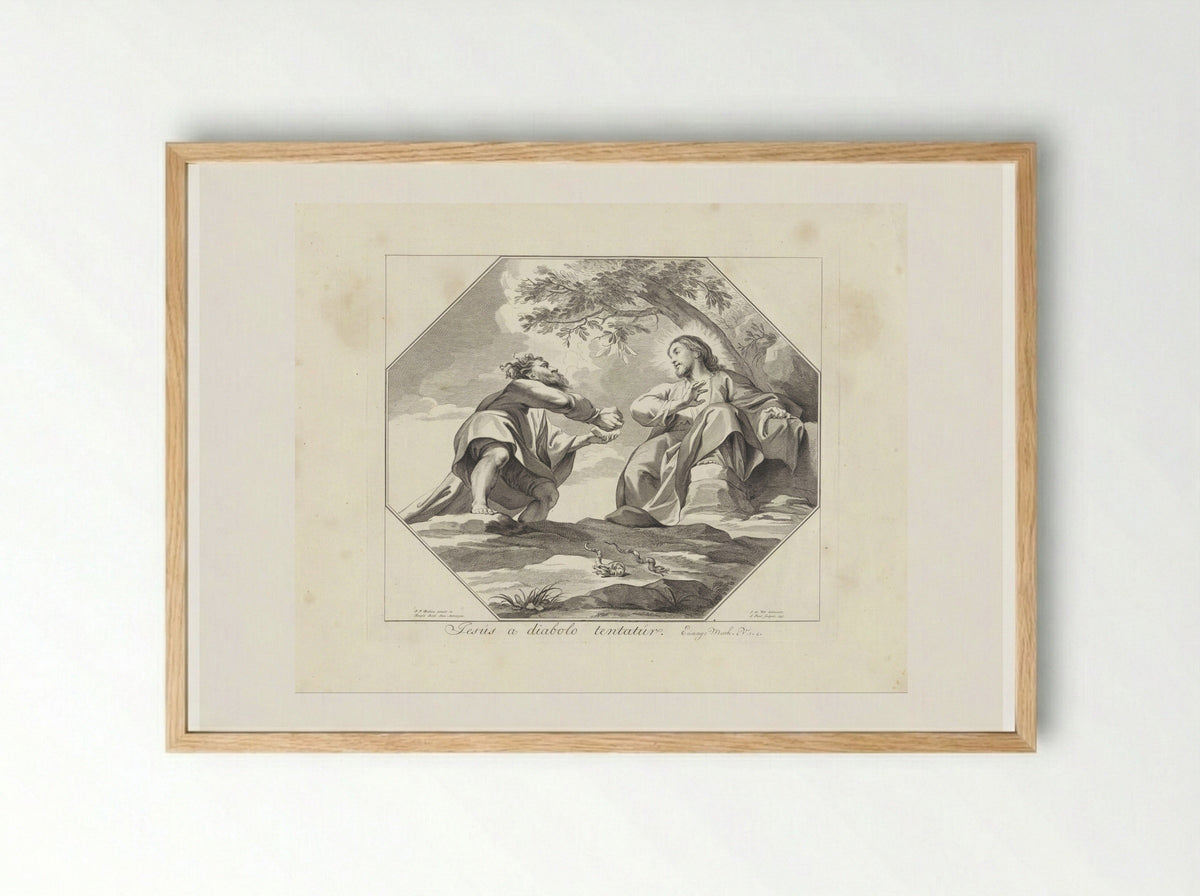 The Temptation of Christ - Jan Punt - Framed Print Wood