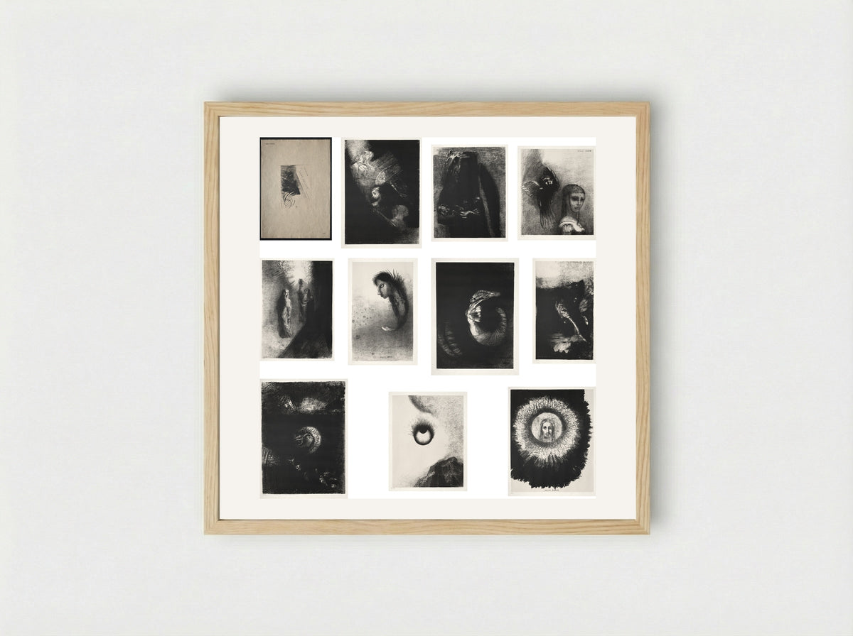 The Temptation of Saint Anthony (First Series) - Odilon Redon - Framed Print Wood
