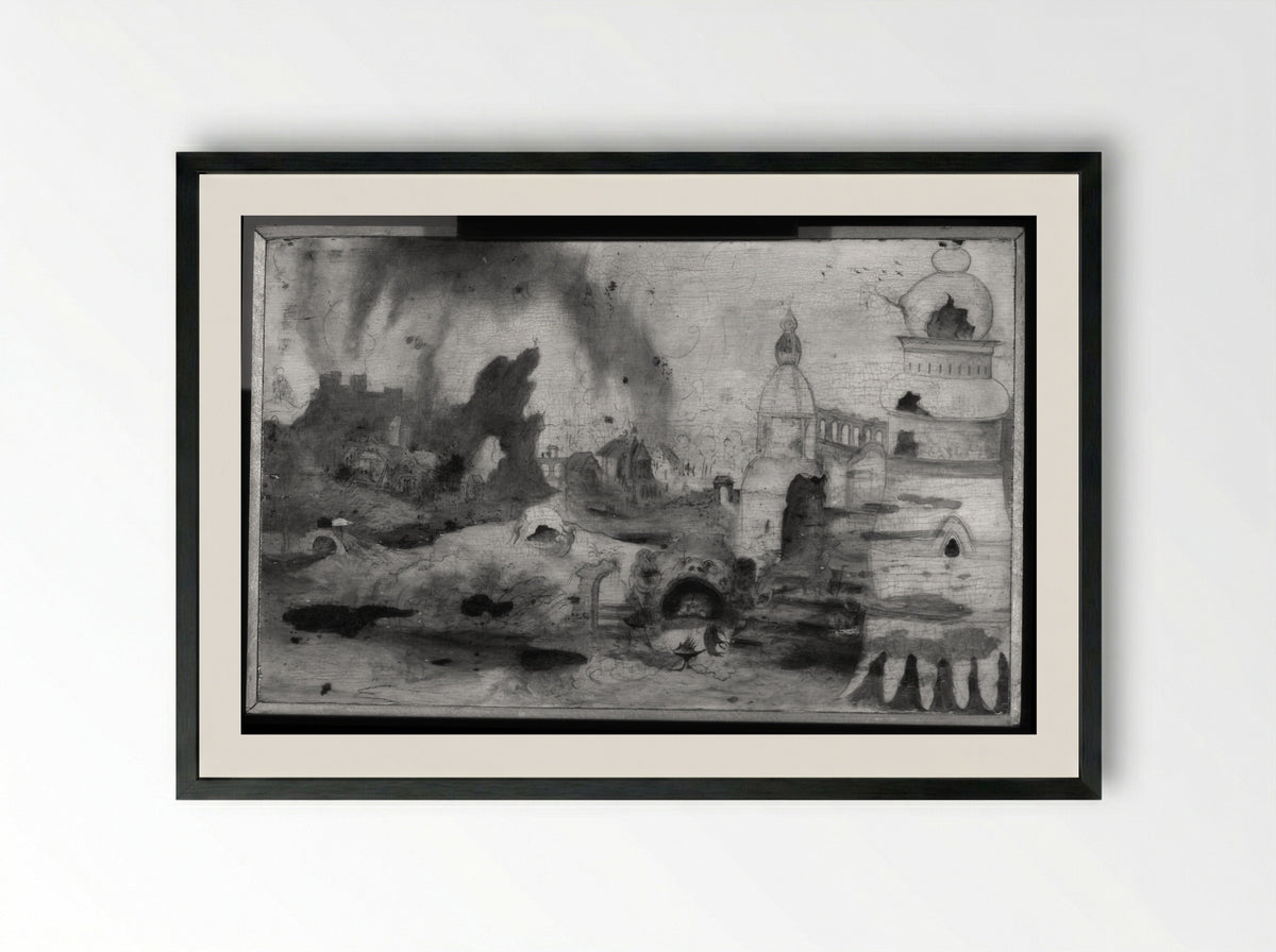 The Temptation of Saint Anthony - Herri met de Bles - Framed Print Black