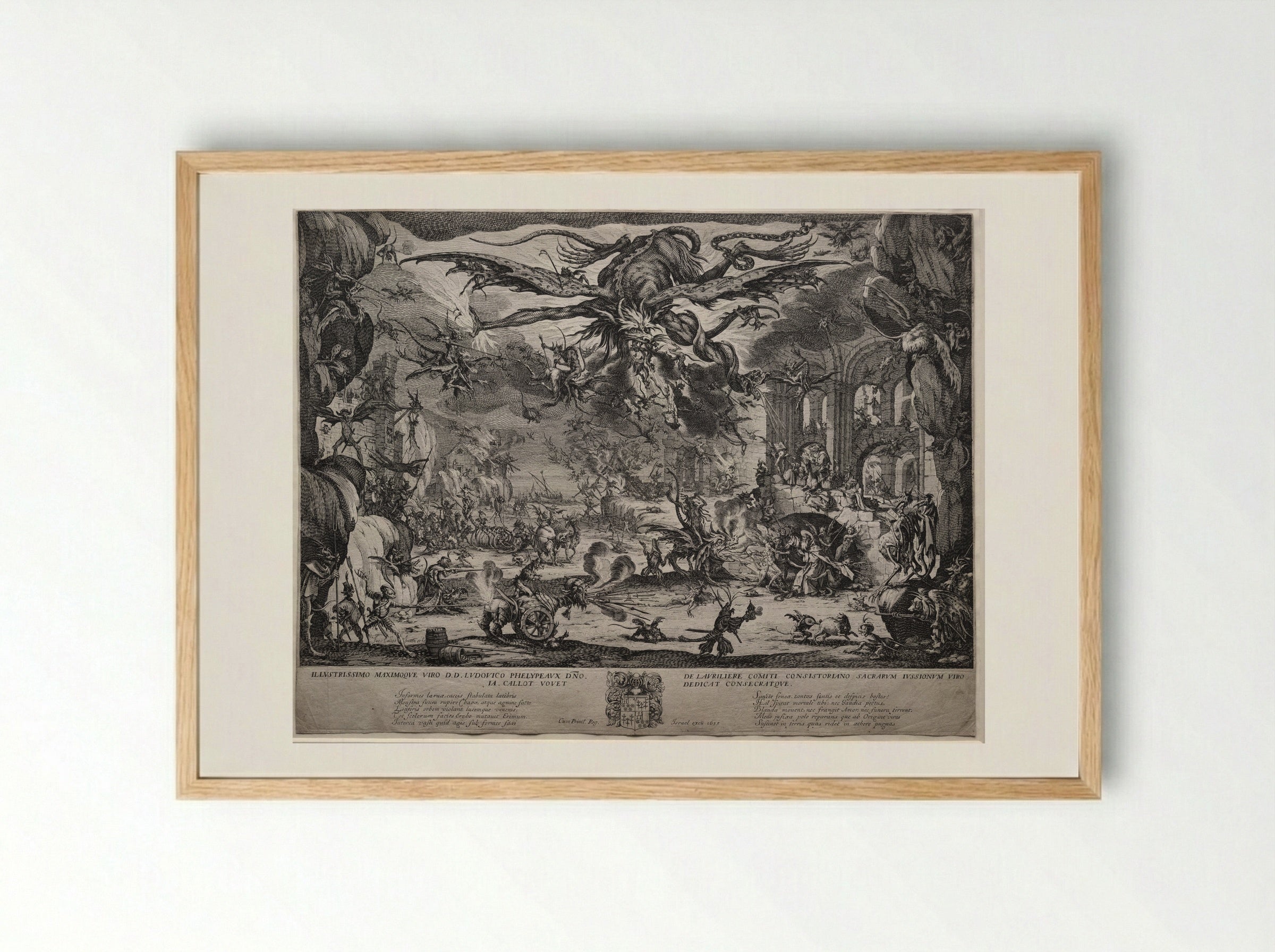 The Temptation of Saint Anthony - Jacques Callot - Framed Print Wood