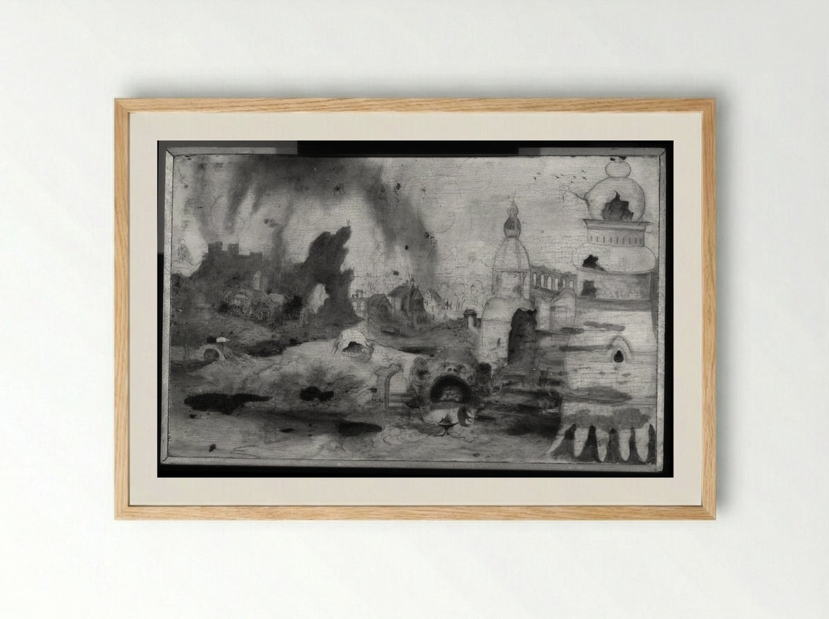 The Temptation of Saint Anthony - Herri met de Bles - Framed Print Wood