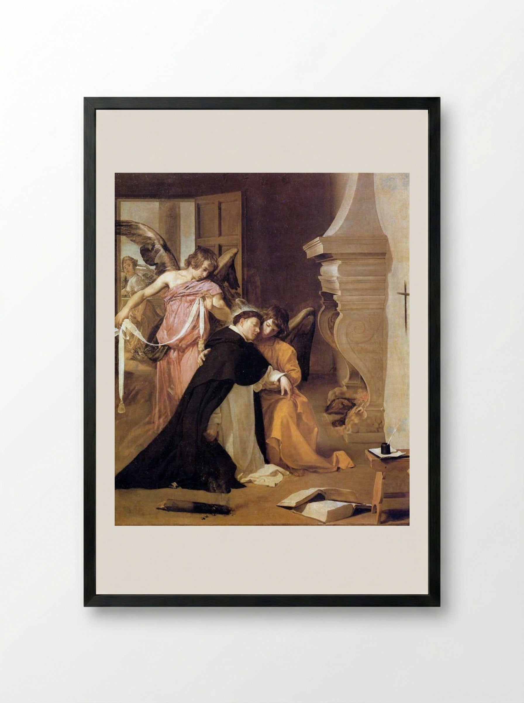The Temptation of Saint Thomas Aquinas - Diego Velázquez - Framed Print Black