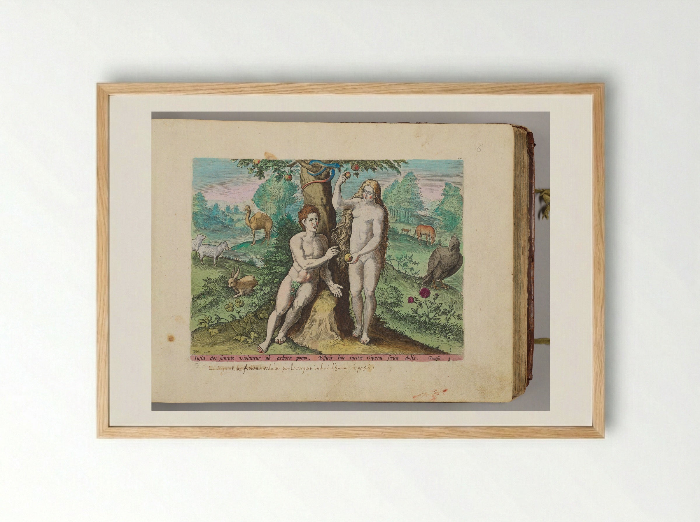 The Temptation - Johann Sadeler I - Framed Print Wood