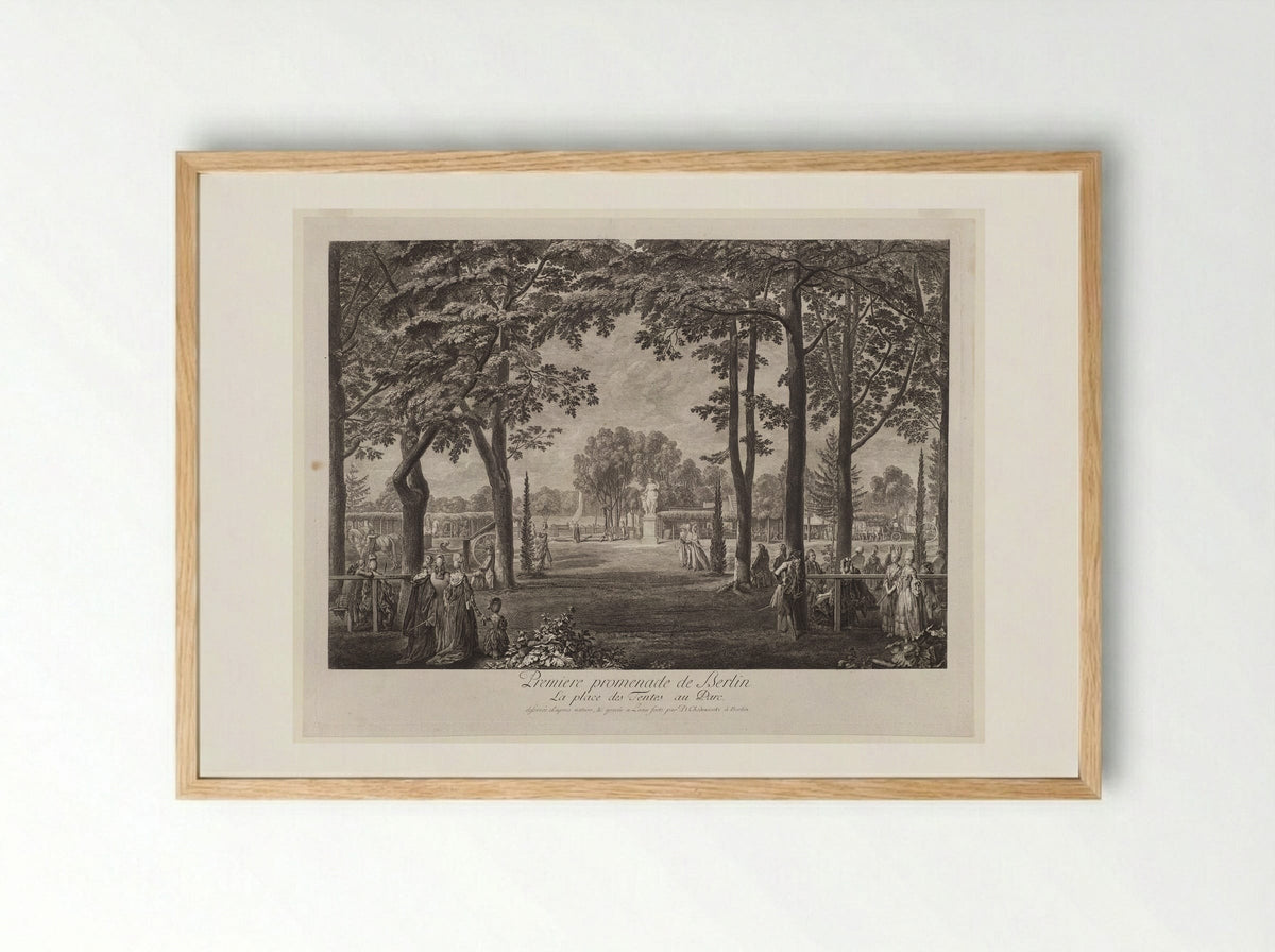 The Tents in the Berlin Zoological Garden - Daniel Nikolaus Chodowiecki - Framed Print Wood