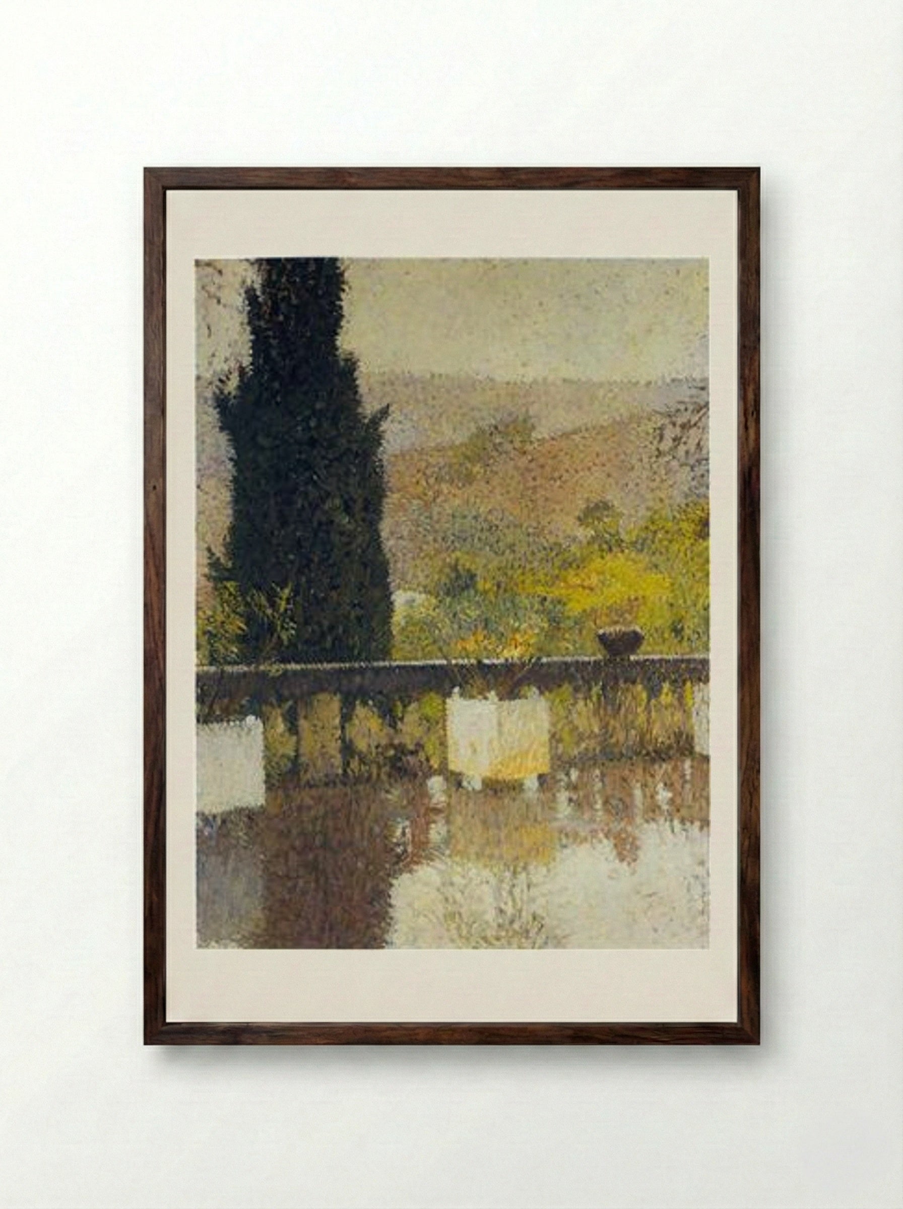 The Terrace - Henri Martin - Framed Print Dark Wood