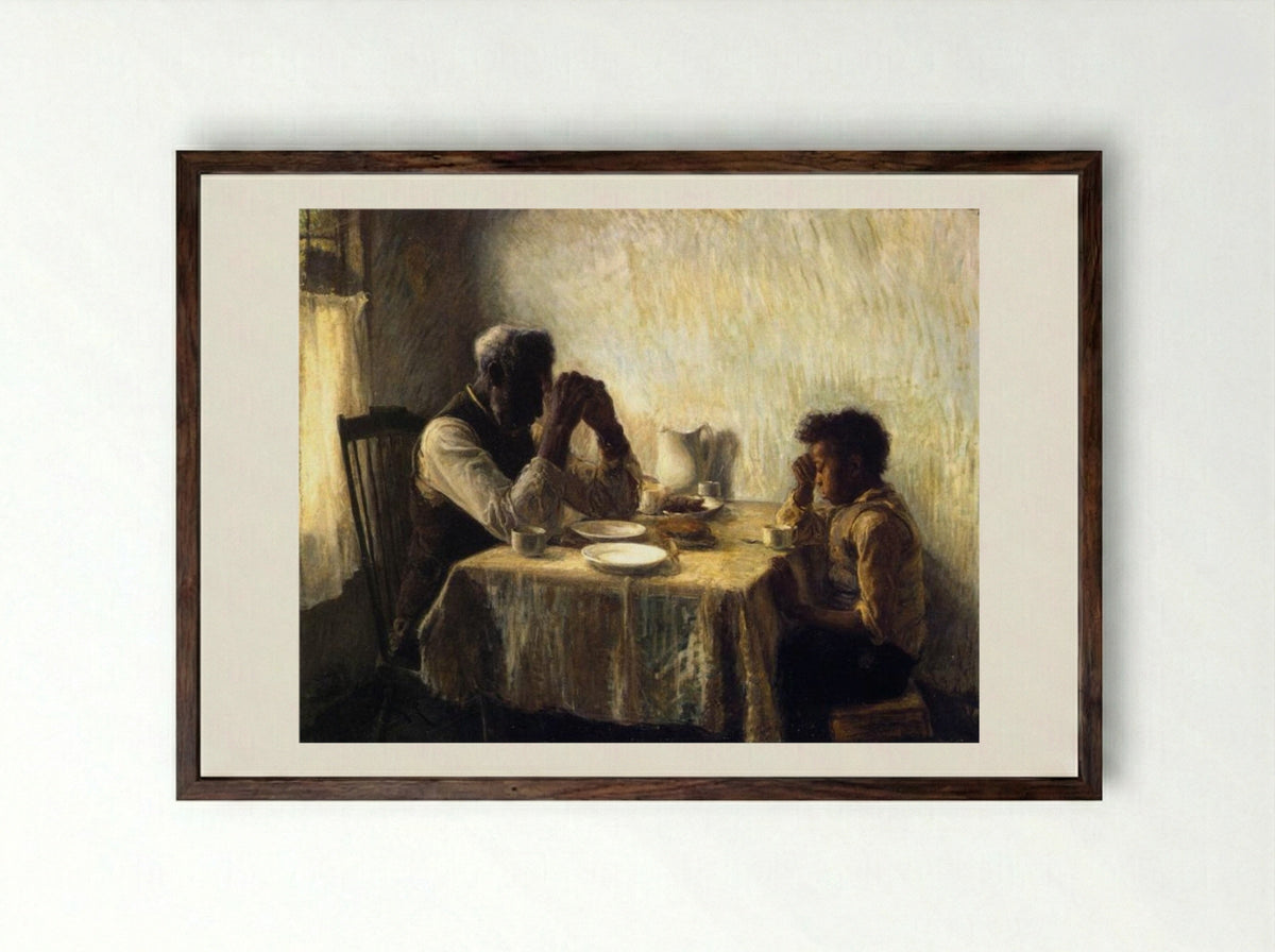 The Thankful Poor - Henry Ossawa Tanner - Framed Print Dark Wood