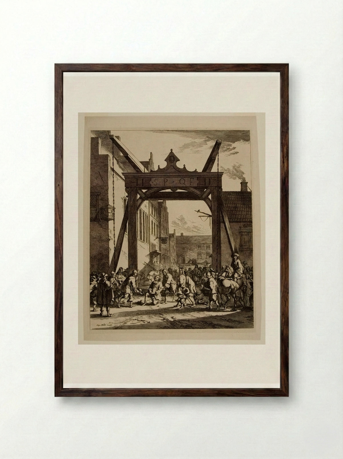 The Thanksgiving - Johannes Visscher - Framed Print Dark Wood