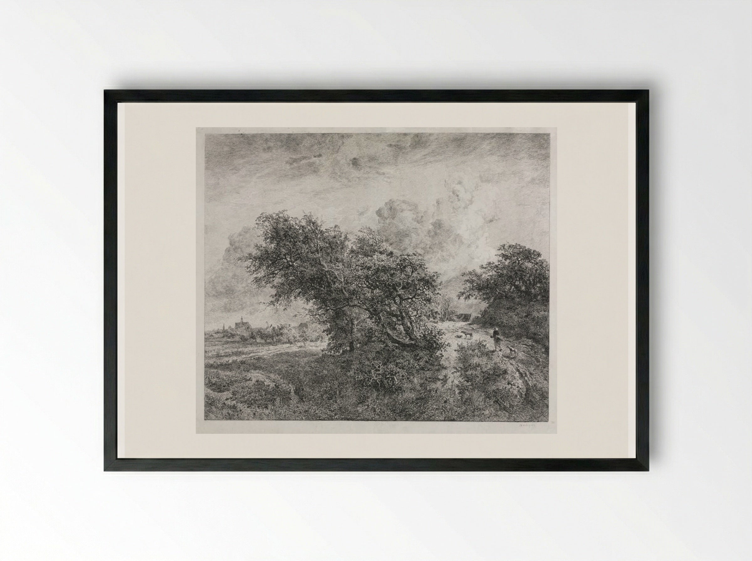 The Thicket - Charles François Daubigny - Framed Print Black