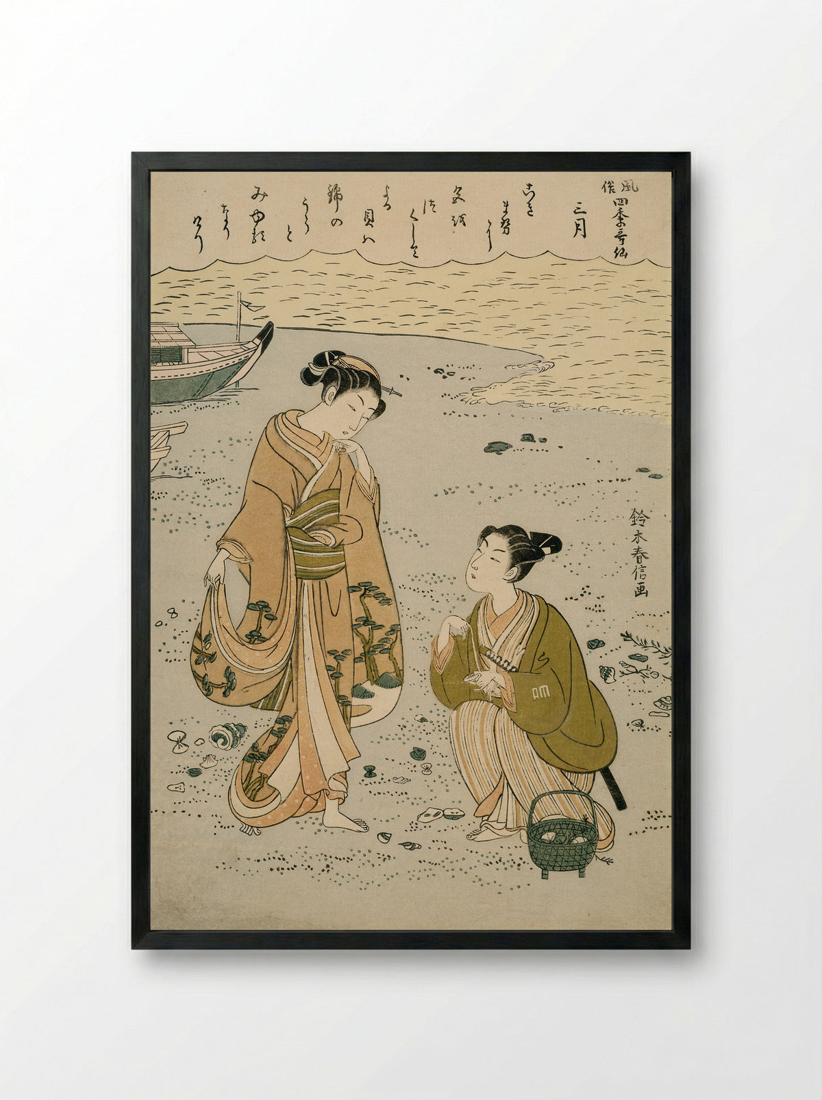 The Third Month (Sangatsu) - Suzuki Harunobu - Framed Print Black