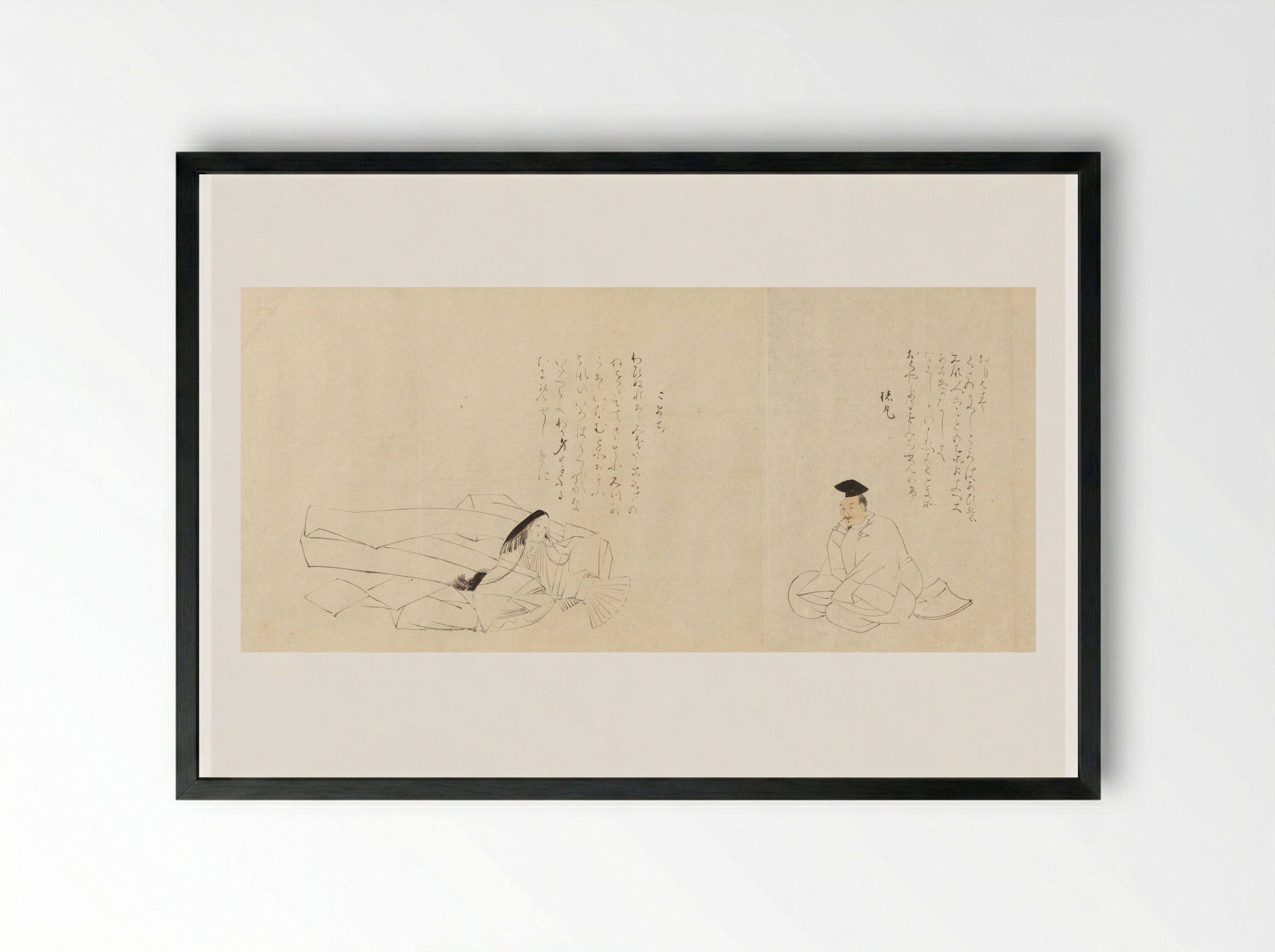 The Thirty-Six Poetic Immortals - Sakai Hōitsu - Framed Print Black