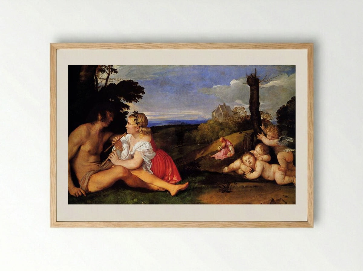 The Three Ages of Man - Titian - Framed Print Wood