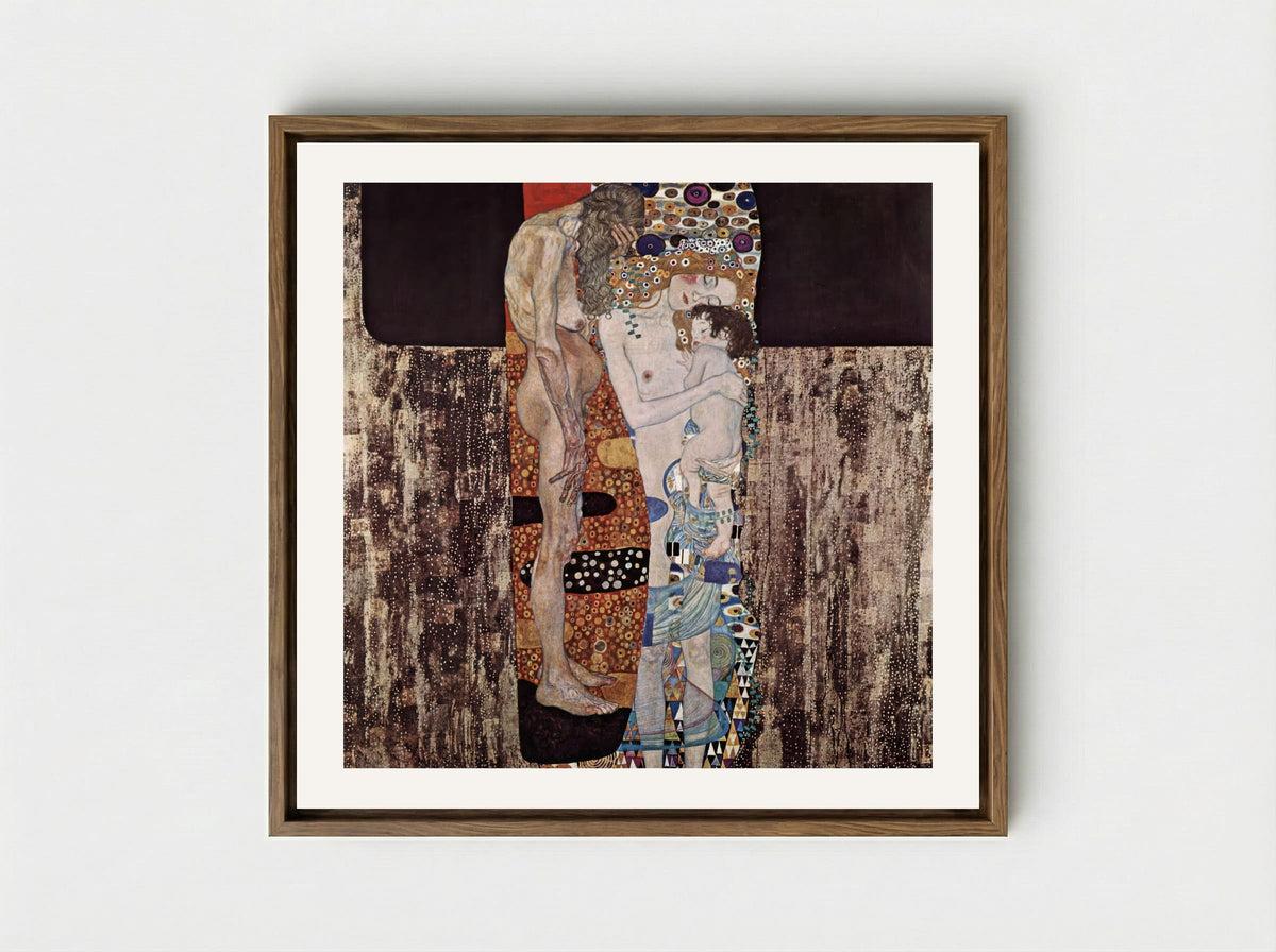 The Three Ages of Woman - Gustav Klimt - Framed Canvas Wood
