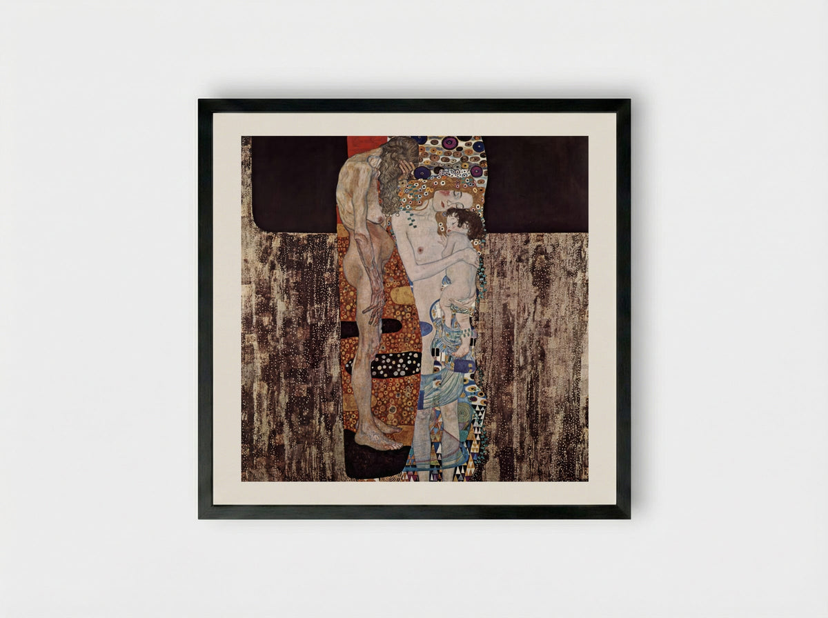 The Three Ages of Woman - Gustav Klimt - Framed Print Black