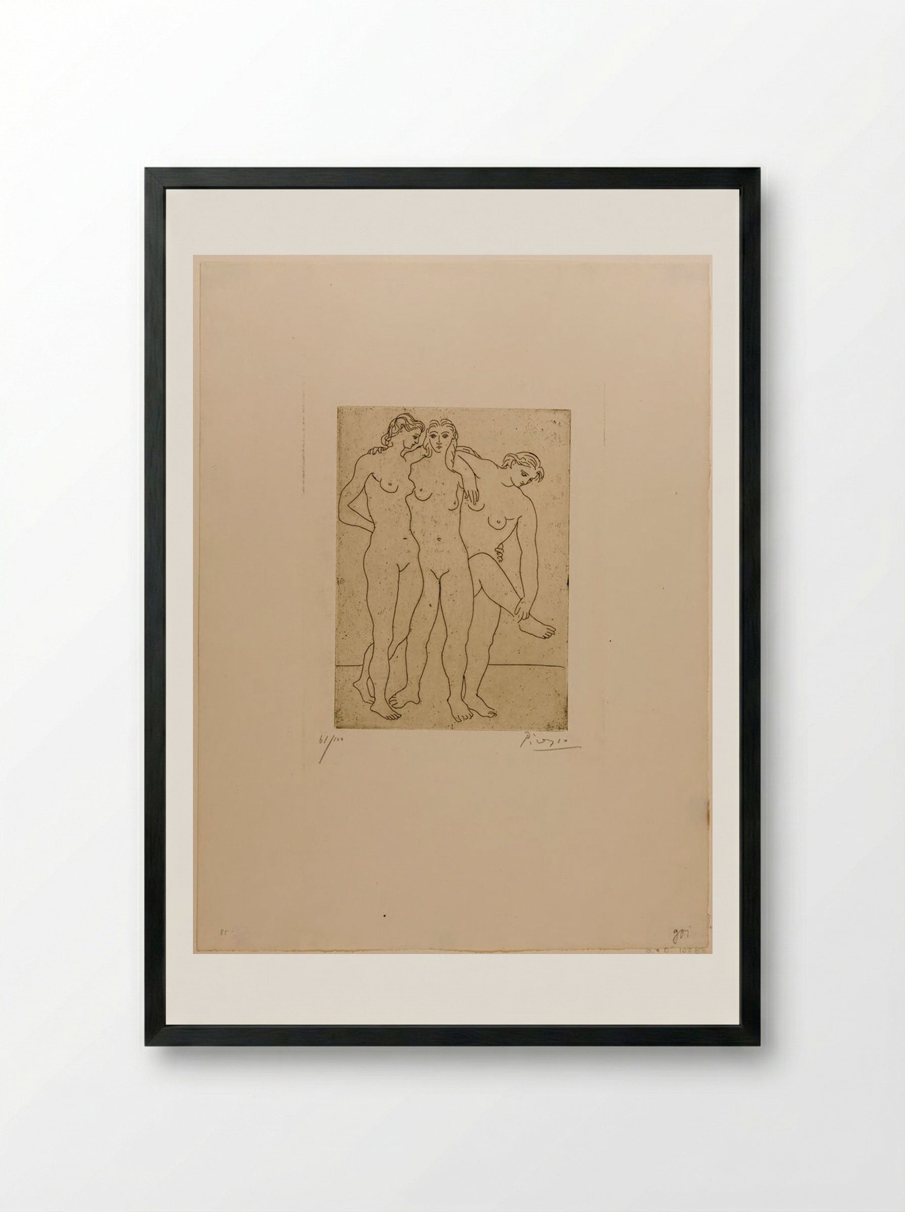 The Three Bathers, III - Pablo Picasso - Framed Print Black