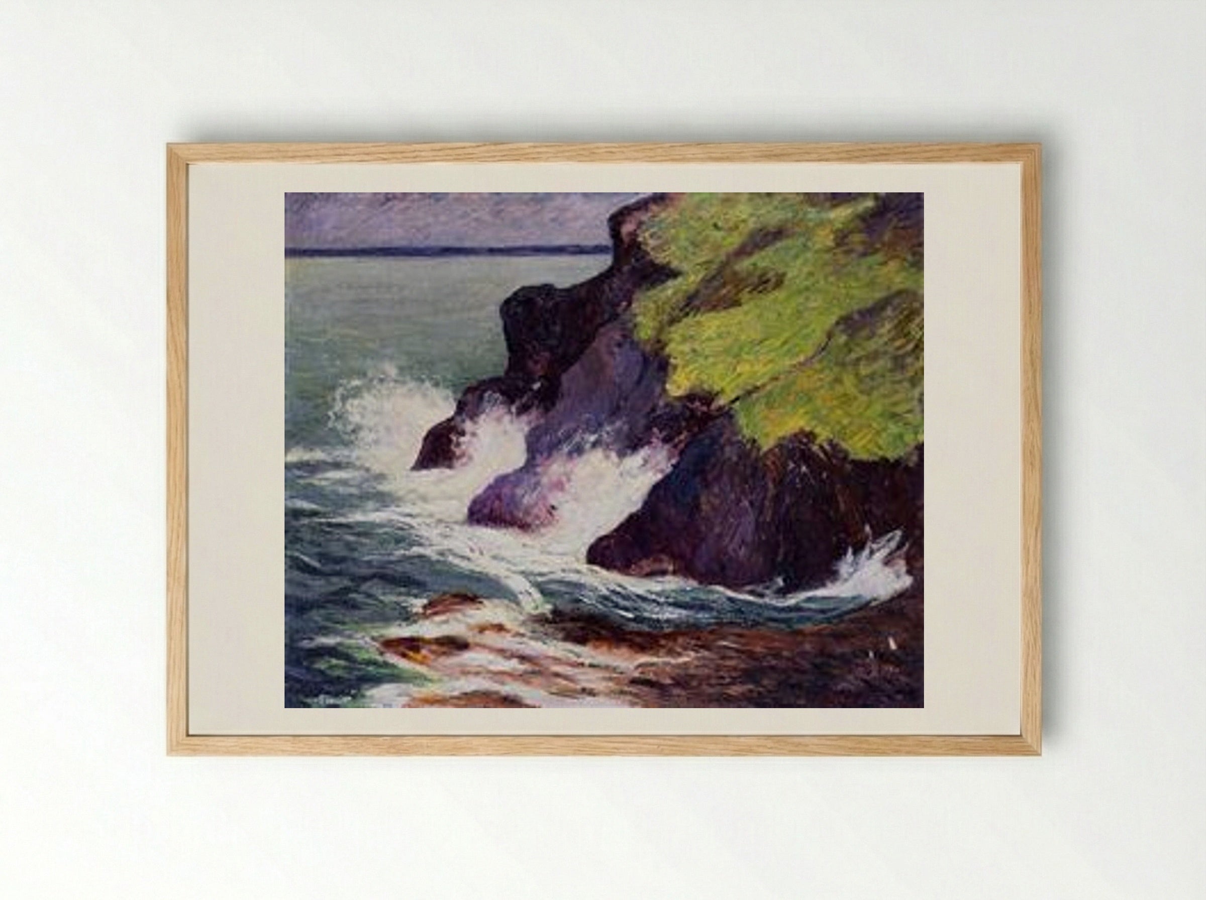 The Three Cliffs - Maxime Maufra - Framed Print Wood