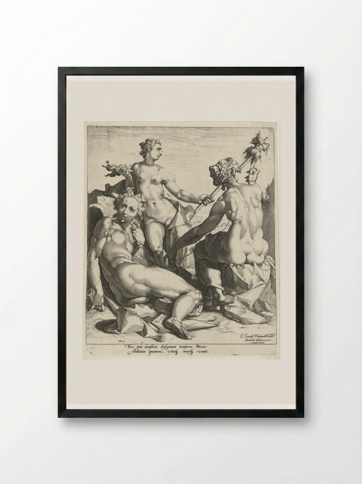 The Three Fates - Jan Harmensz. Muller - Framed Print Black