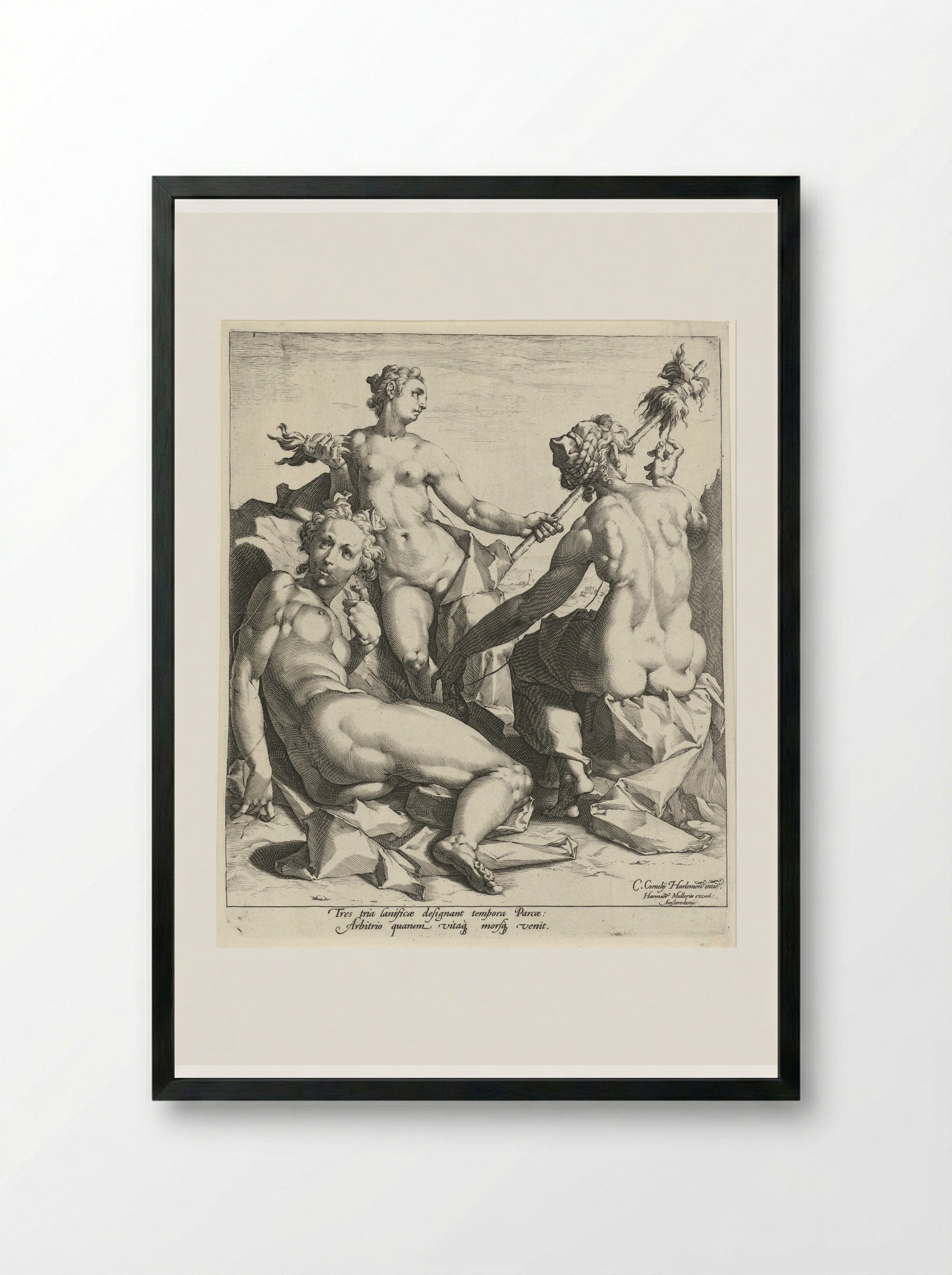 The Three Fates - Jan Harmensz. Muller - Framed Print Black