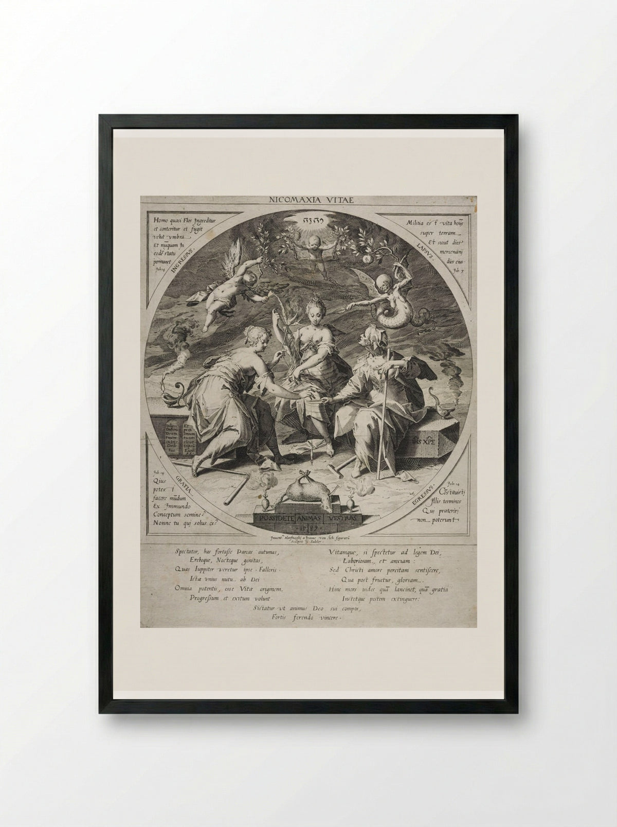 The Three Fates - Aegidius Sadeler II - Framed Print Black