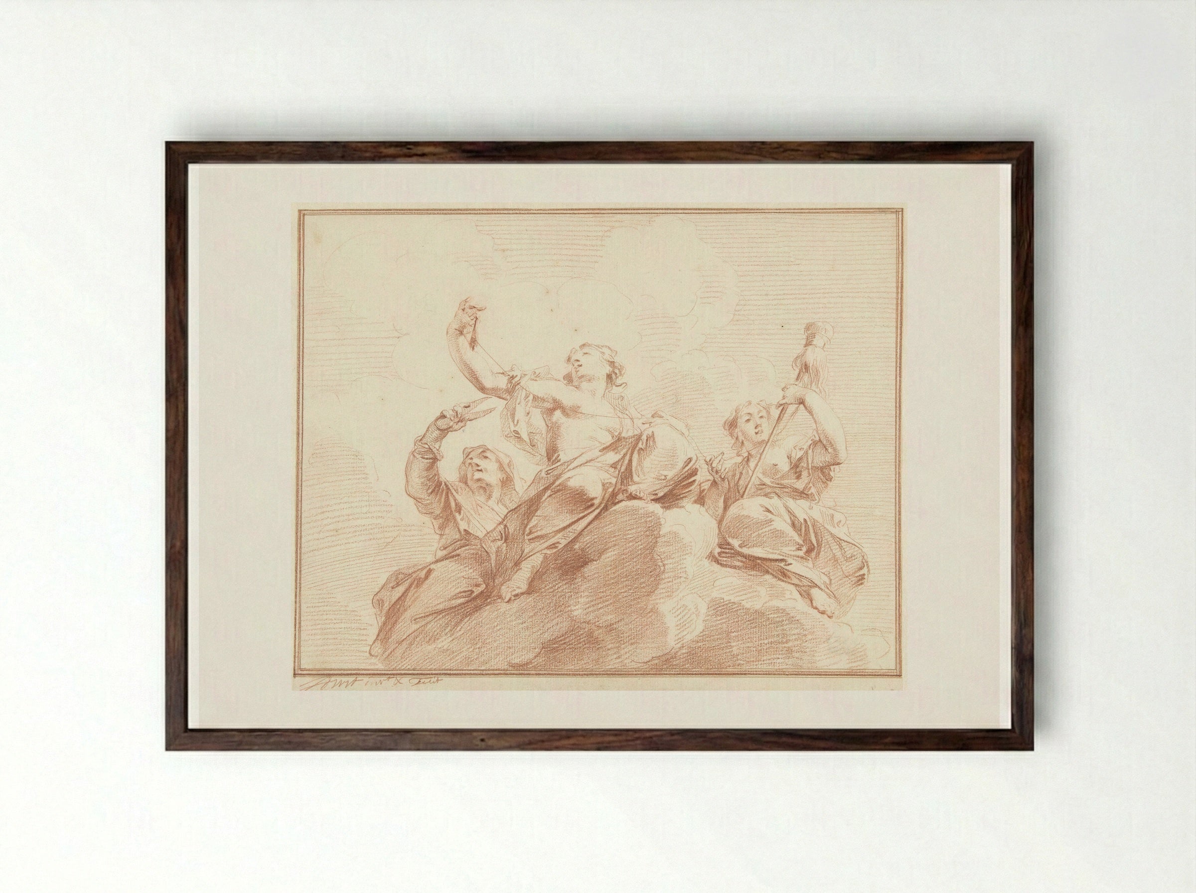 The Three Fates - Jacob de Wit - Framed Print Dark Wood