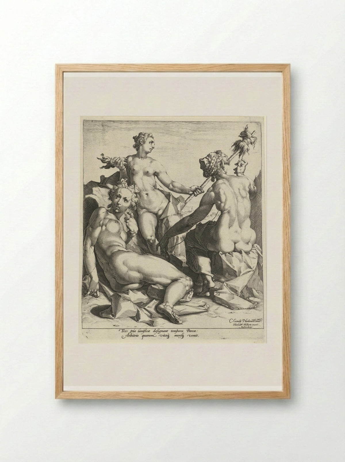 The Three Fates - Jan Harmensz. Muller - Framed Print Wood