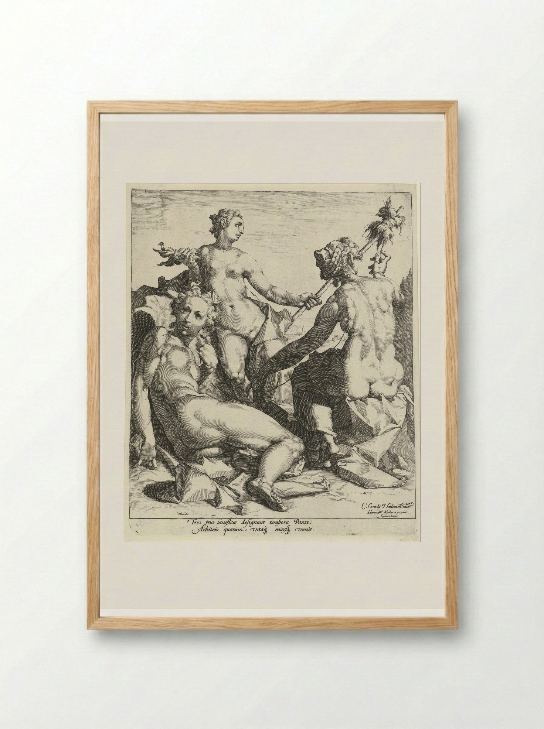 The Three Fates - Jan Harmensz. Muller - Framed Print Wood