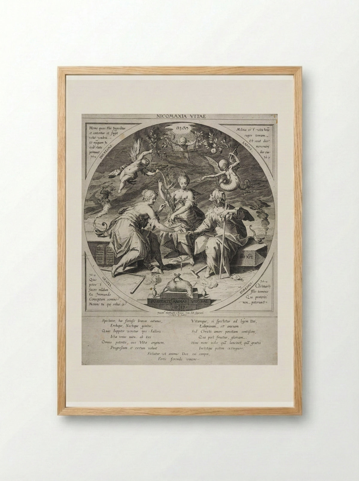 The Three Fates - Aegidius Sadeler II - Framed Print Wood