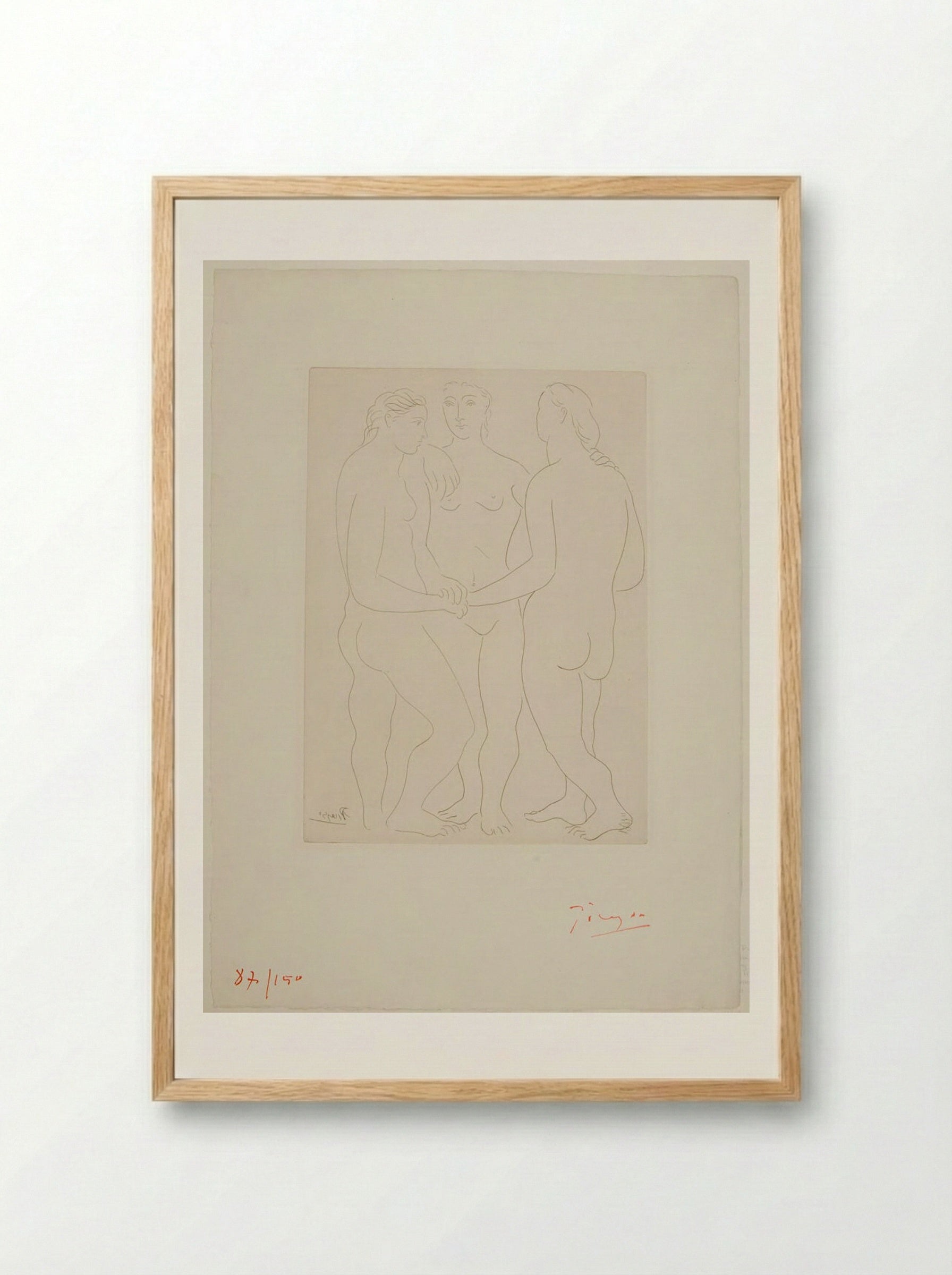 The Three Friends - Pablo Picasso - Framed Print Wood