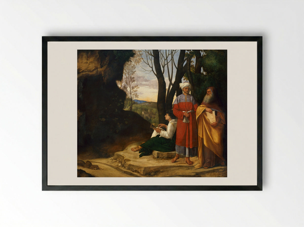 The Three Philosophers - Giorgione - Framed Print Black
