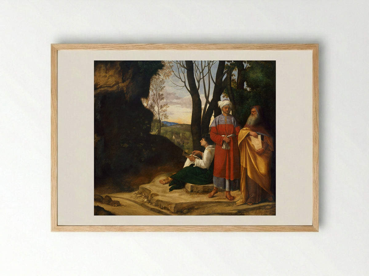 The Three Philosophers - Giorgione - Framed Print Wood