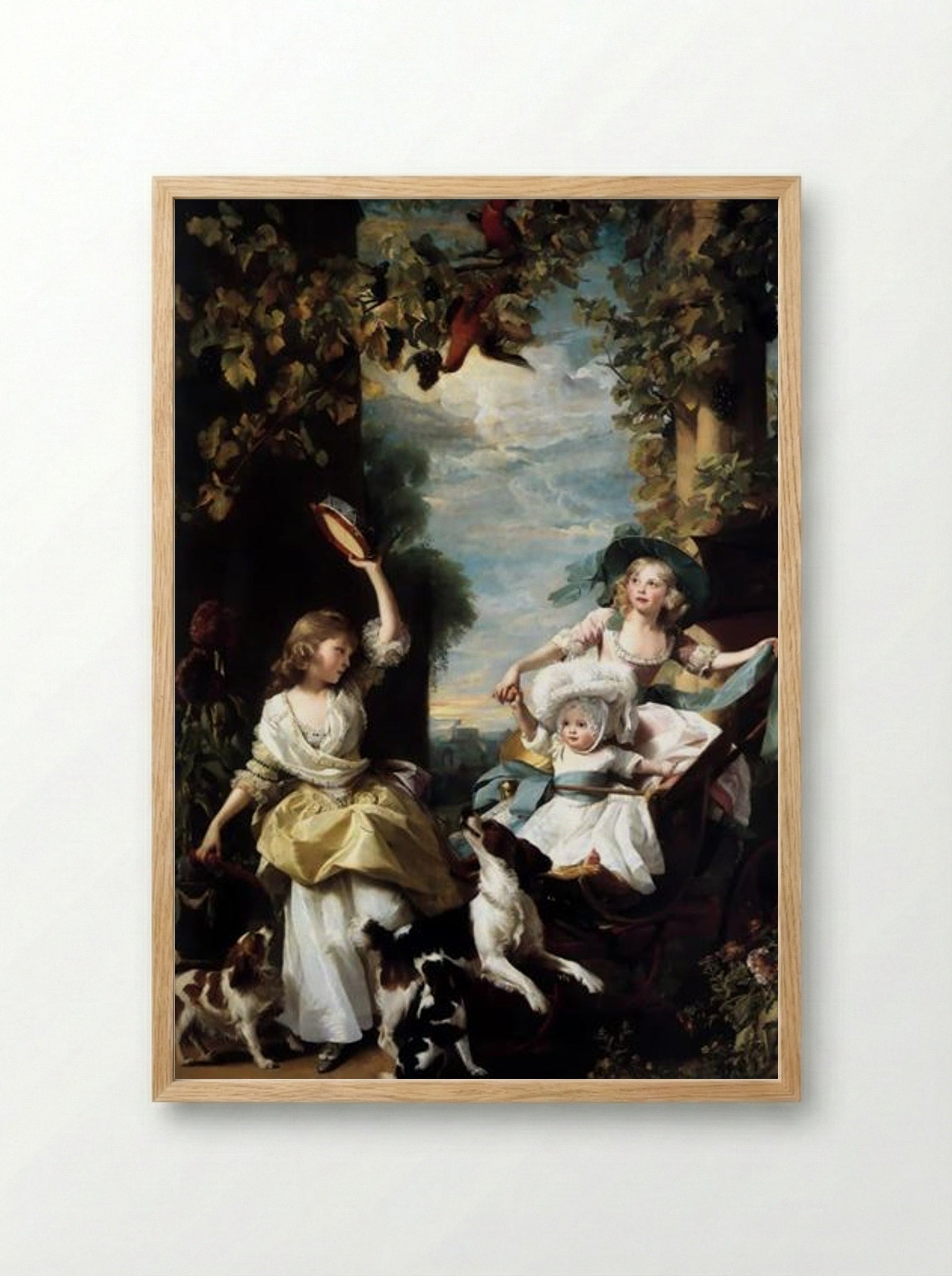 The Three Youngest Daughters of George III - John Singleton Copley - Framed Print Wood