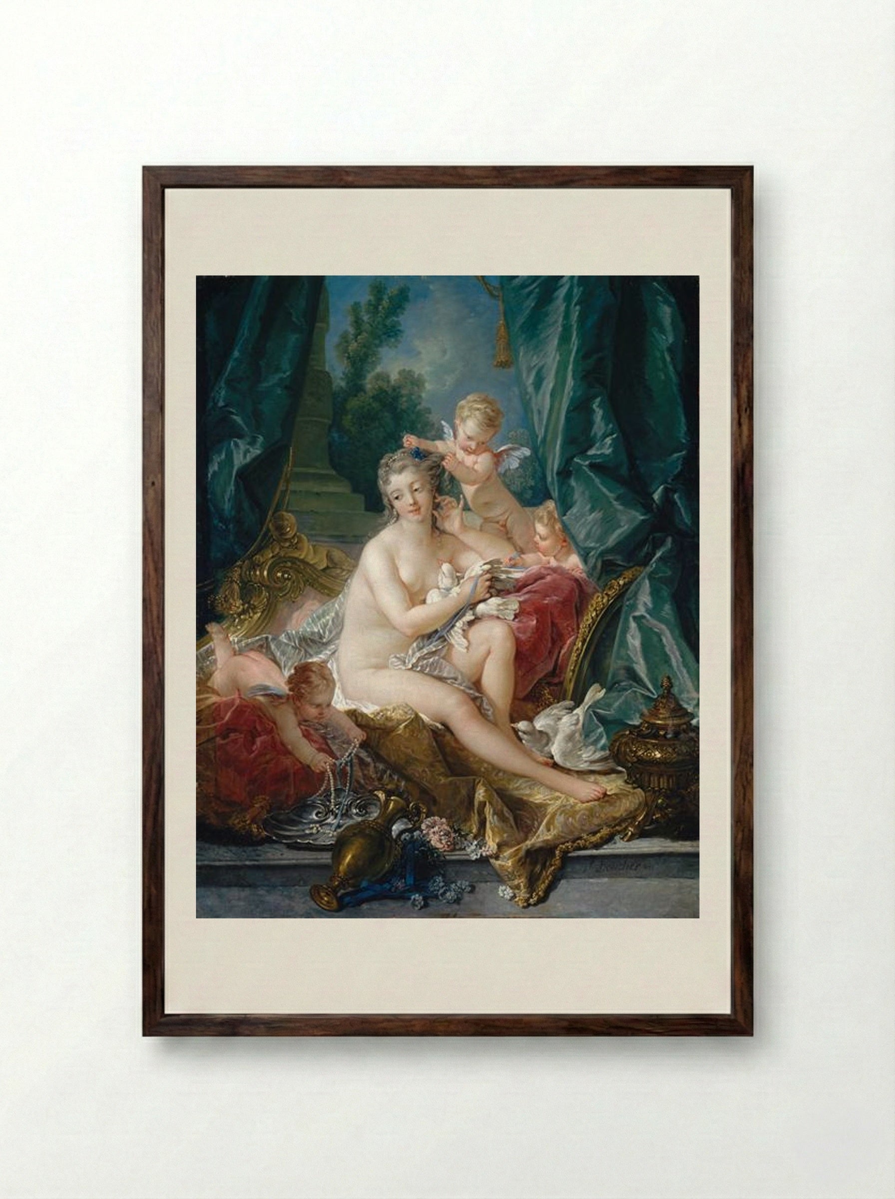 The Toilet of Venus - François Boucher - Framed Print Dark Wood