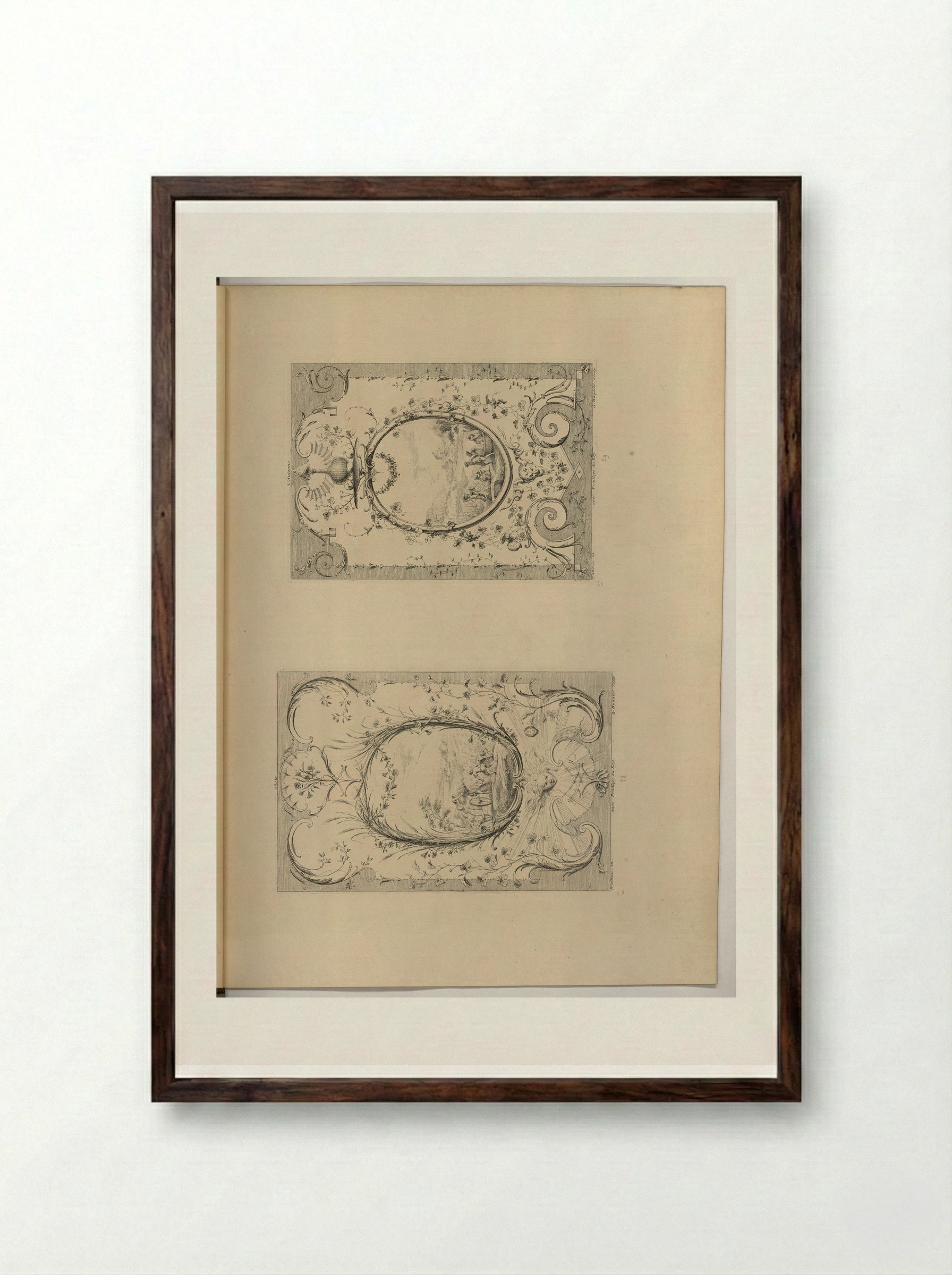 The Toilette - Antoine Watteau - Framed Print Dark Wood