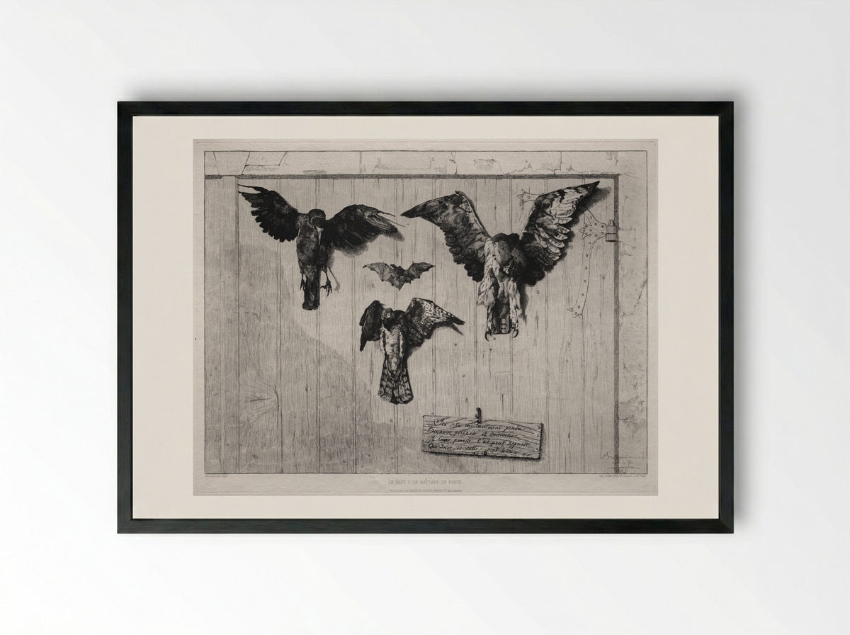 The Top of the Swing-Door - Félix Bracquemond - Framed Print Black