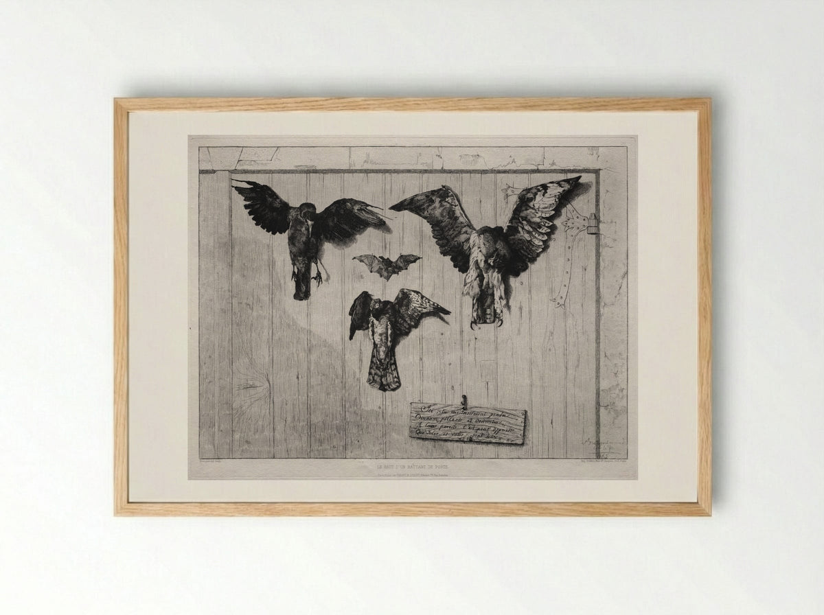 The Top of the Swing-Door - Félix Bracquemond - Framed Print Wood