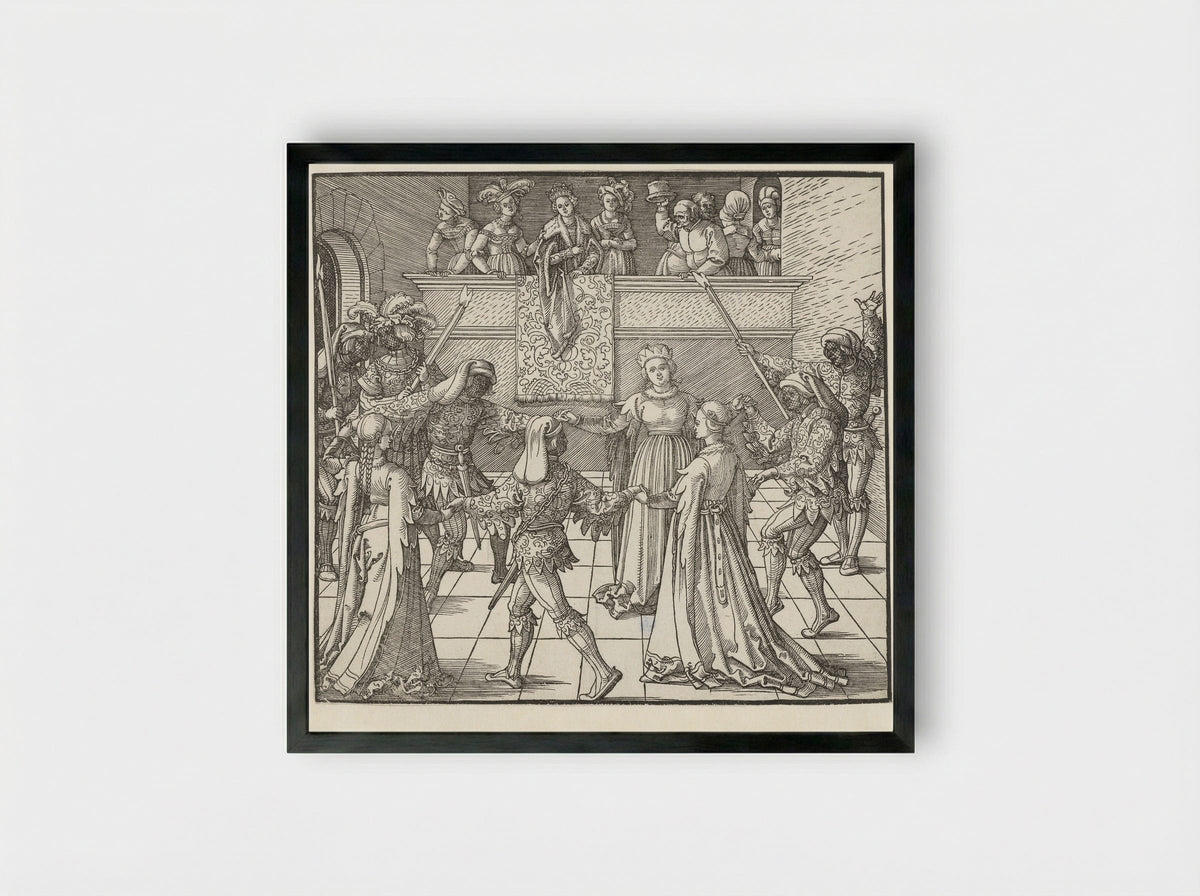 The Torchlight Dance (Fakkeldans) - Albrecht Dürer - Framed Print Black