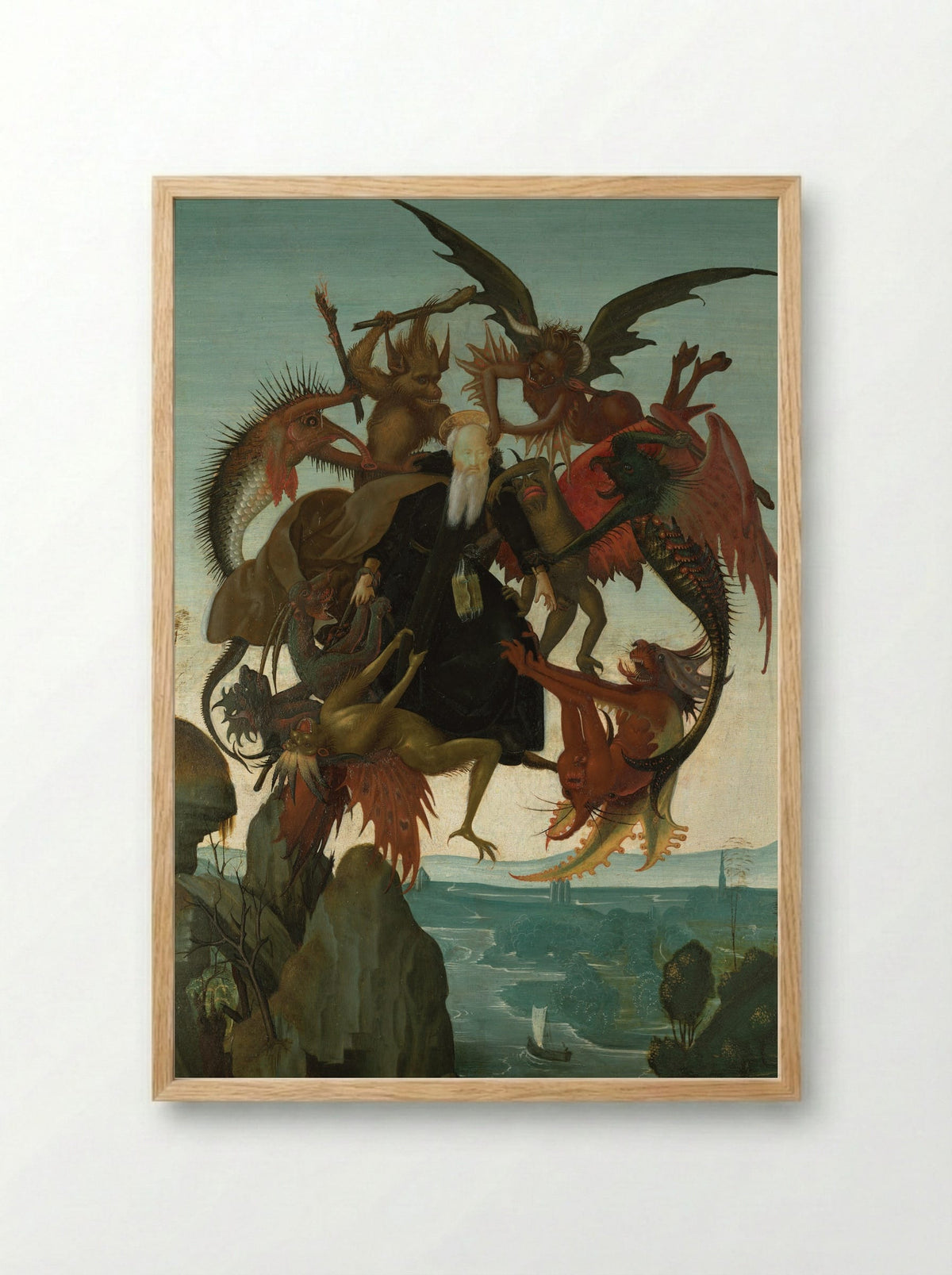 The Torment of Saint Anthony - Michelangelo Buonarroti - Framed Print Wood