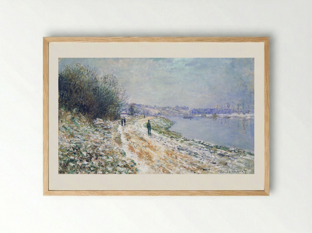 The Tow Path at Argenteuil, Winter - Claude Monet - Framed Print Wood