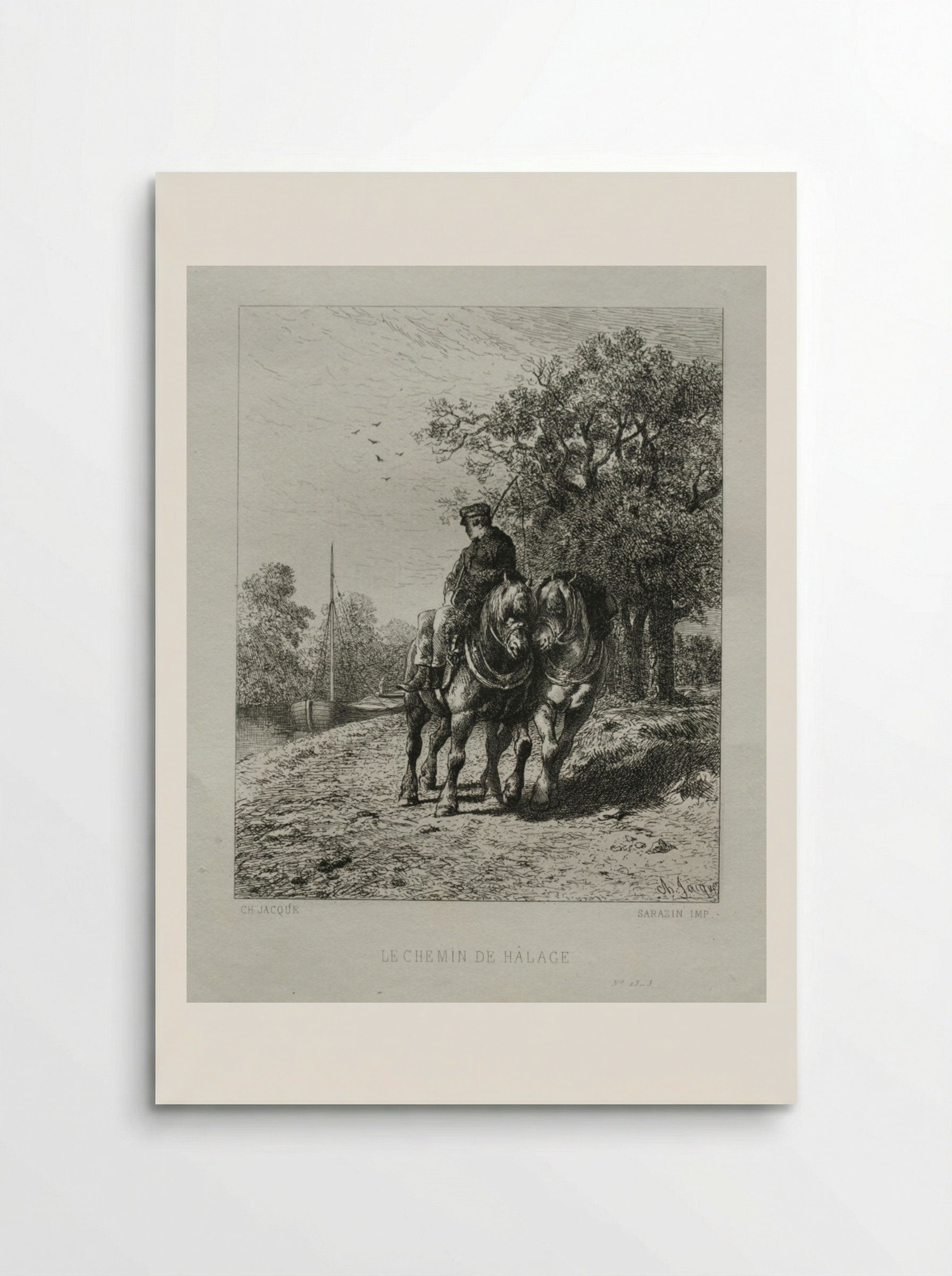 The Tow Path - Charles-Émile Jacque - Poster