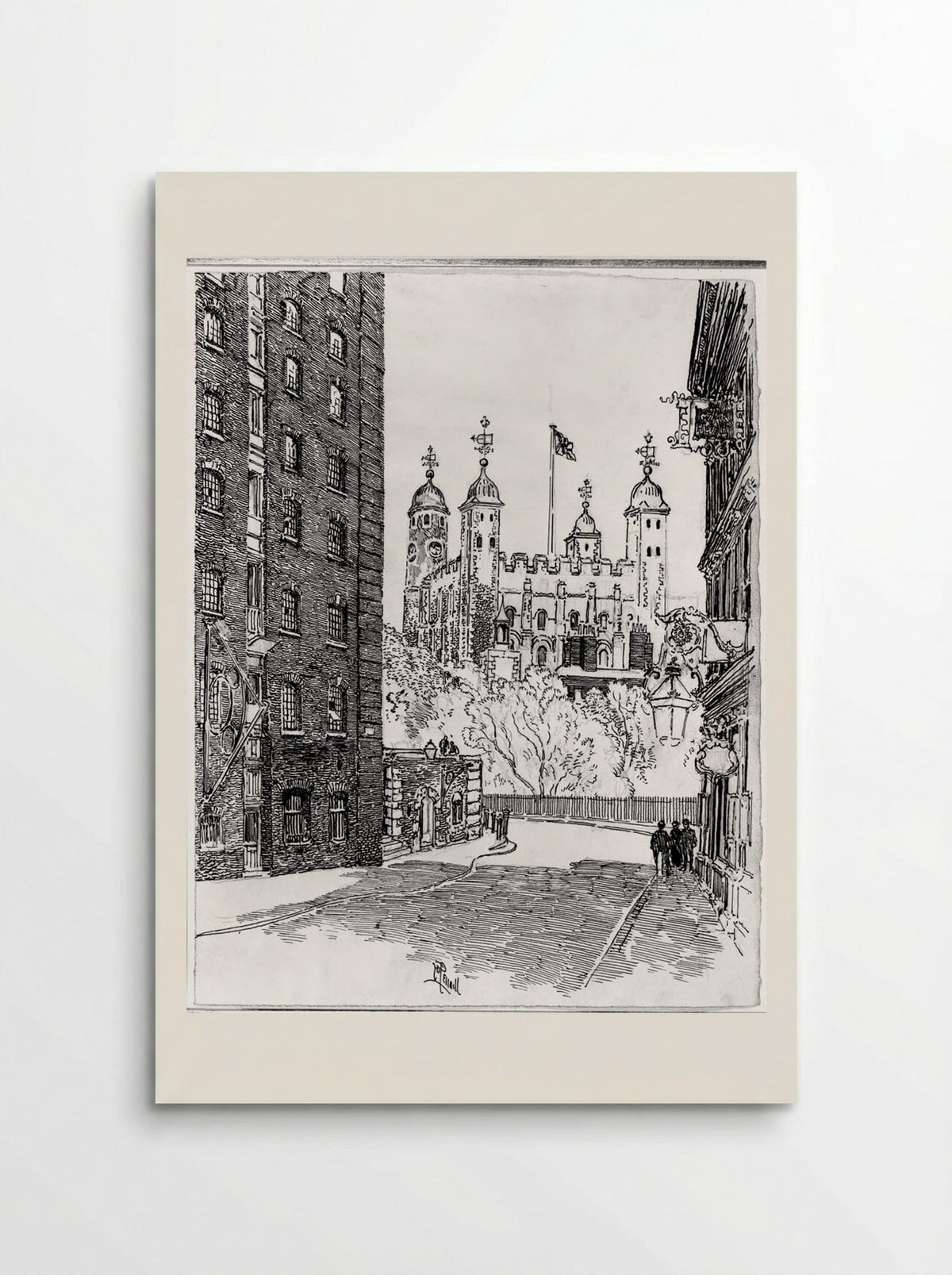 The Tower from Great Tower Street - Joseph Pennell - Poster