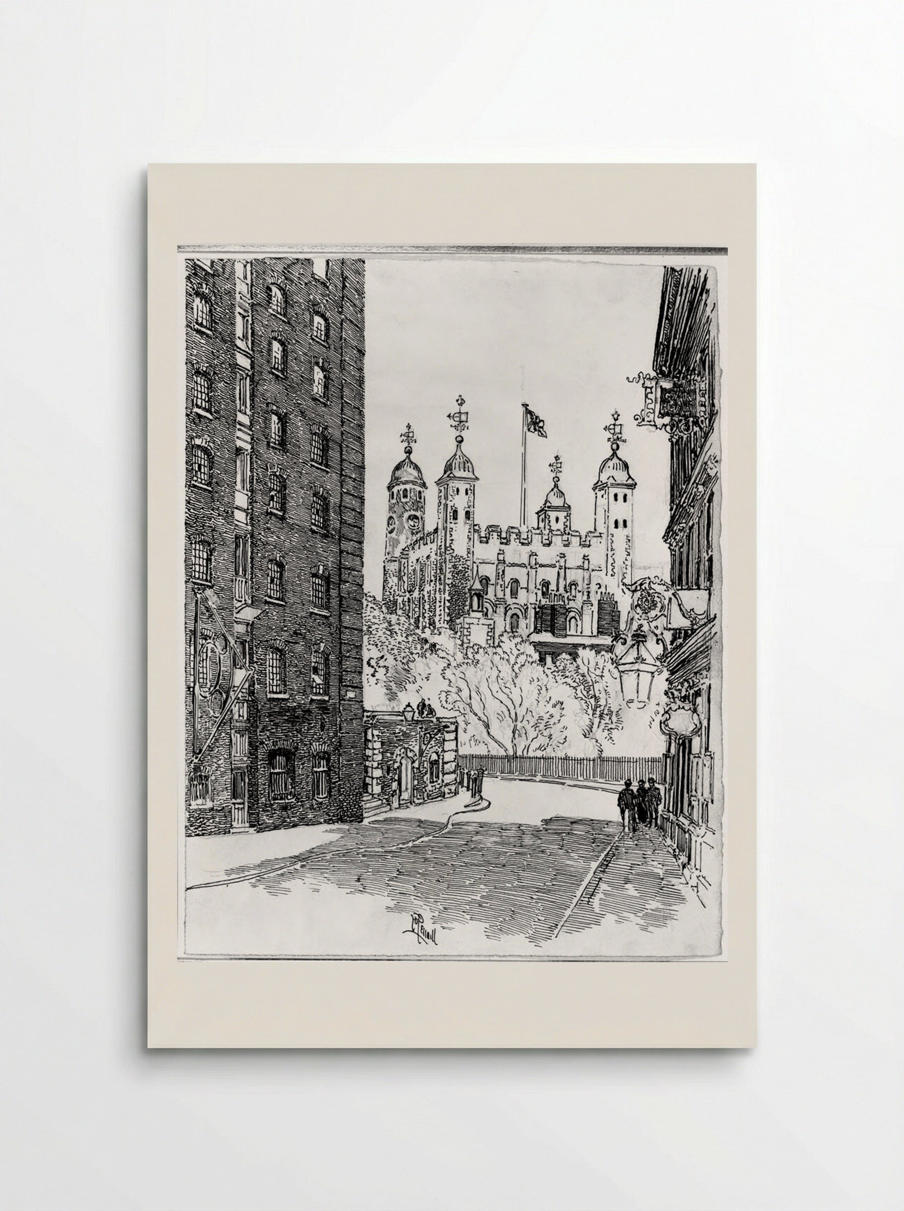 The Tower from Great Tower Street - Joseph Pennell - Poster