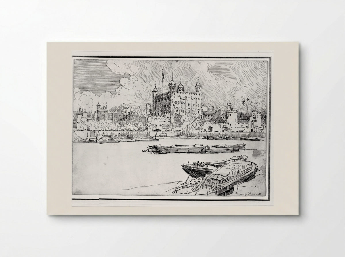 The Tower from the Thames - Joseph Pennell - Poster