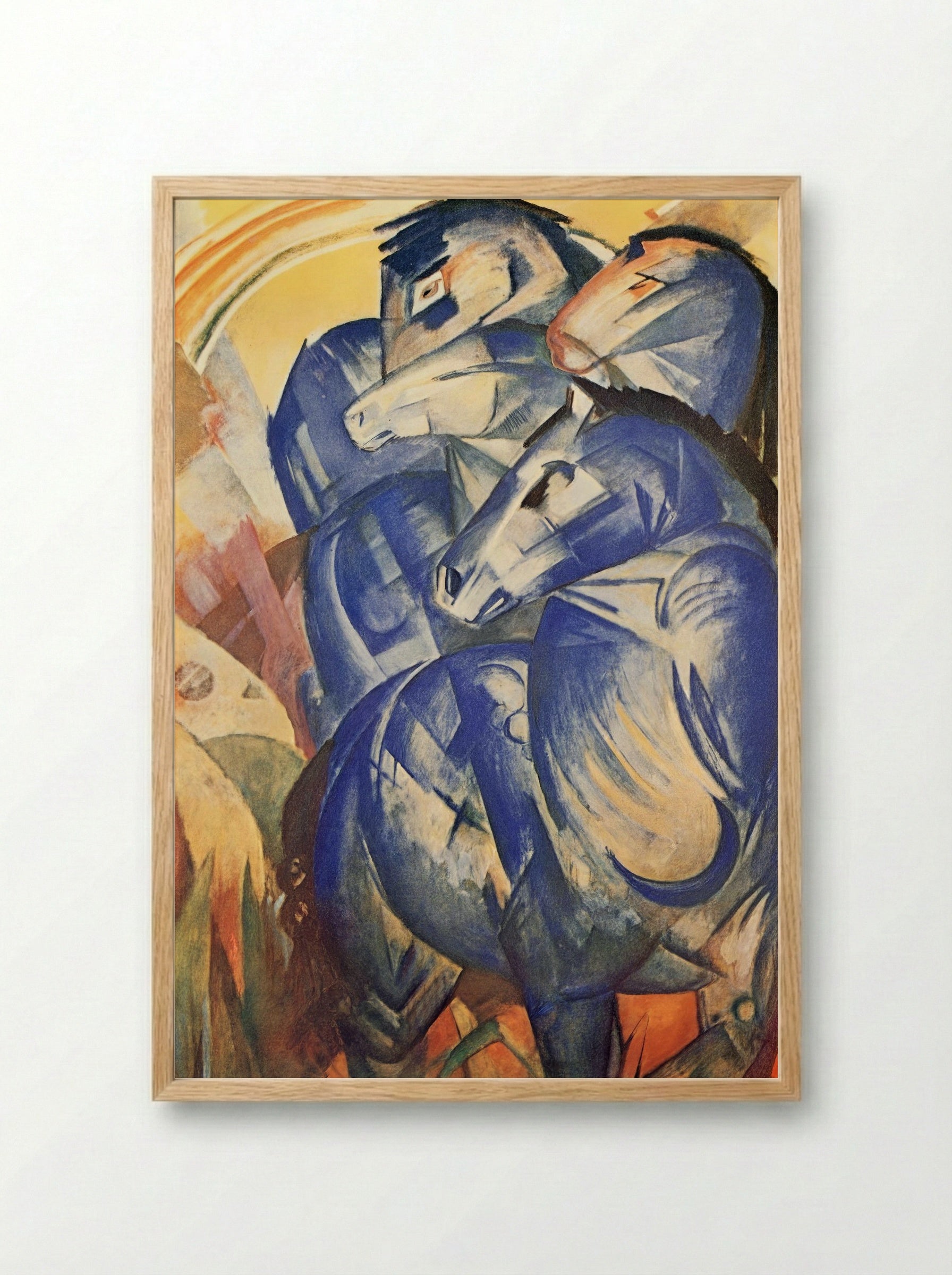 The Tower of Blue Horses - Franz Marc - Framed Print Wood