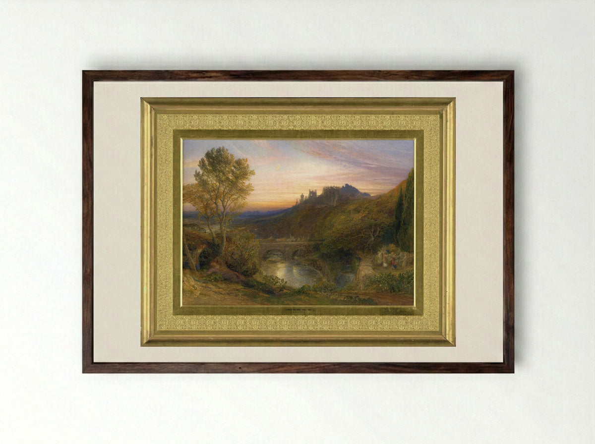 The Towered City - Samuel Palmer - Framed Print Dark Wood