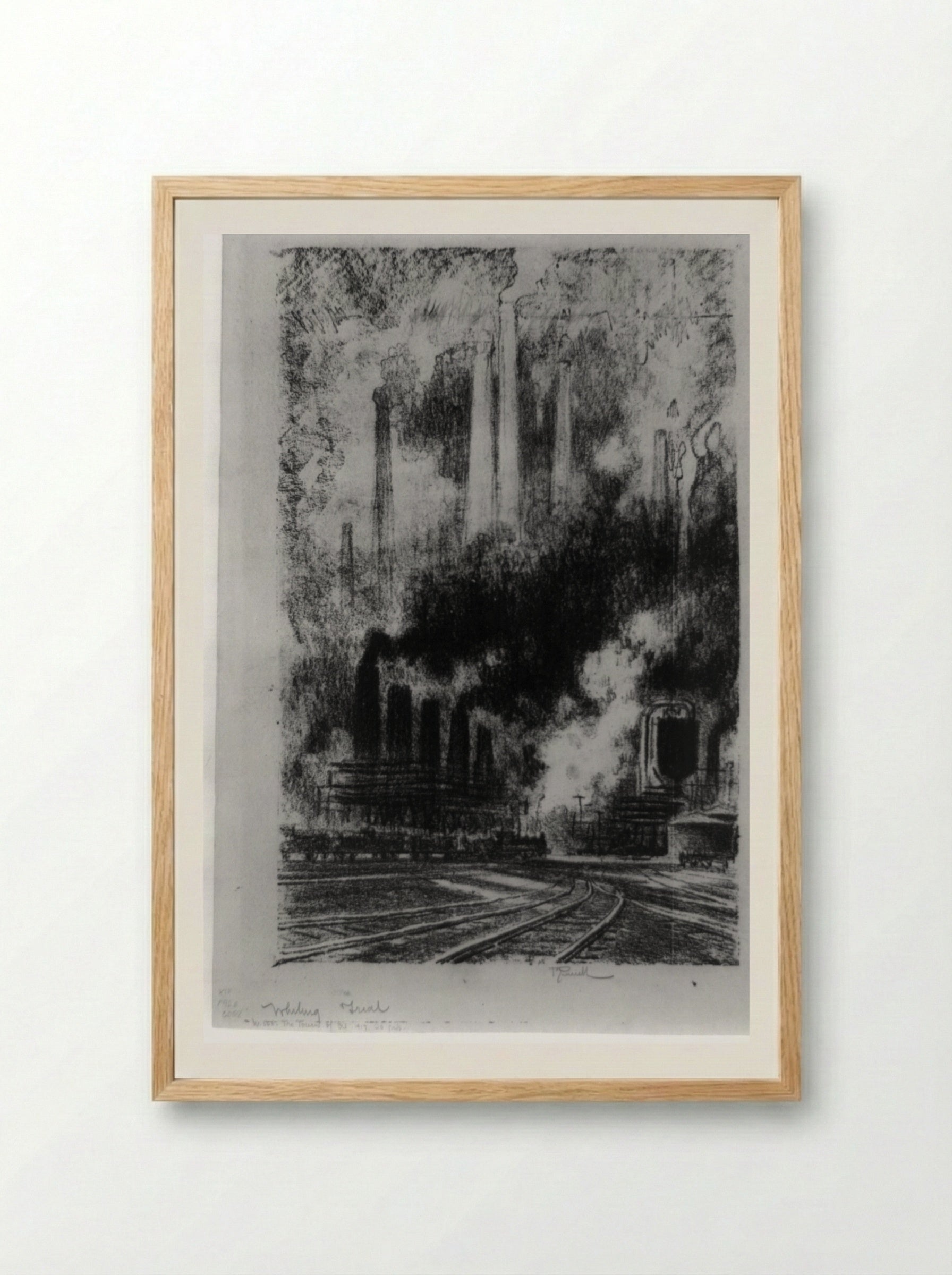 The Towers of Oil - Joseph Pennell - Framed Print Wood