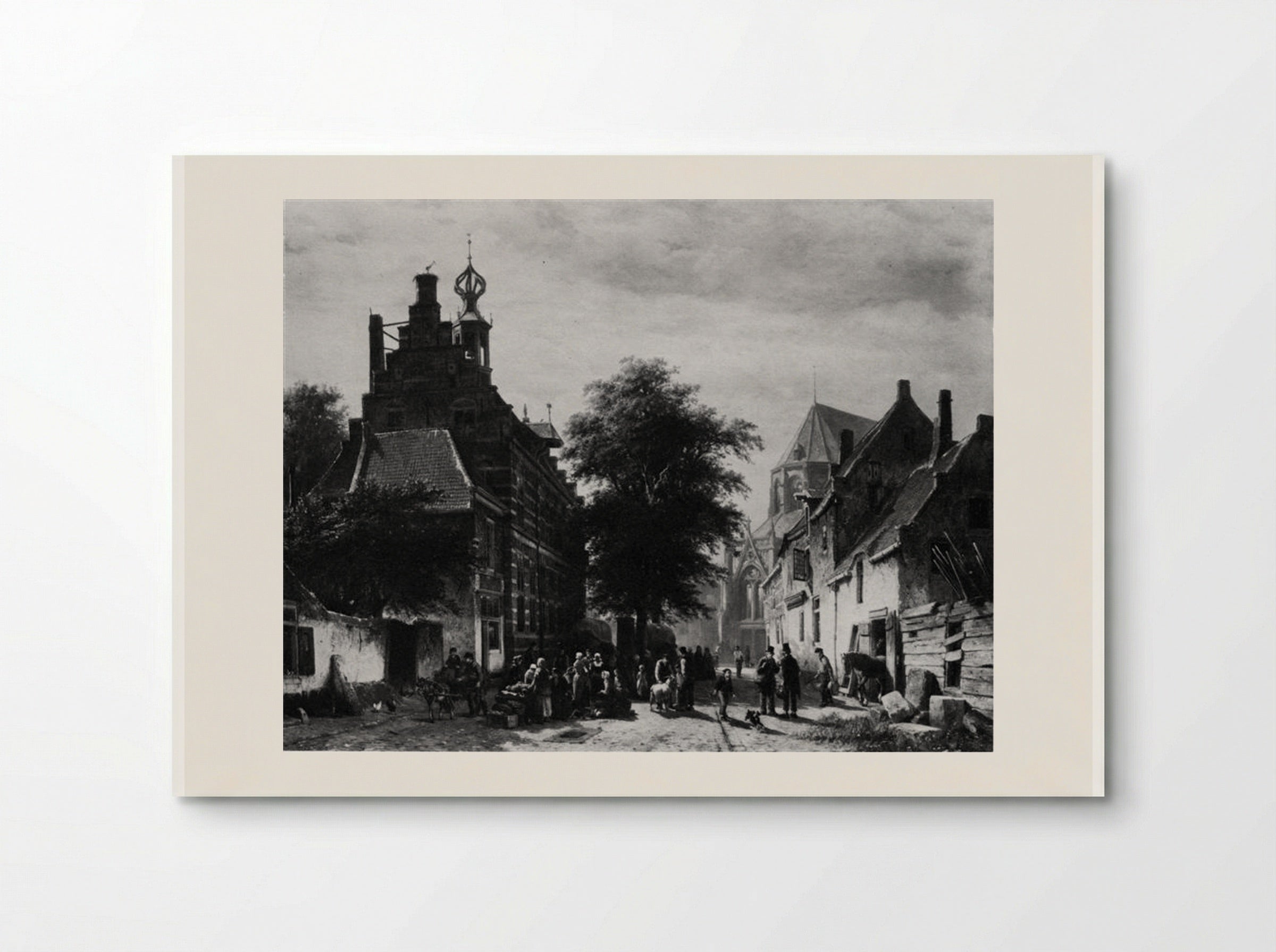 The Town Hall and Market at Naarden - Cornelis Springer - Poster